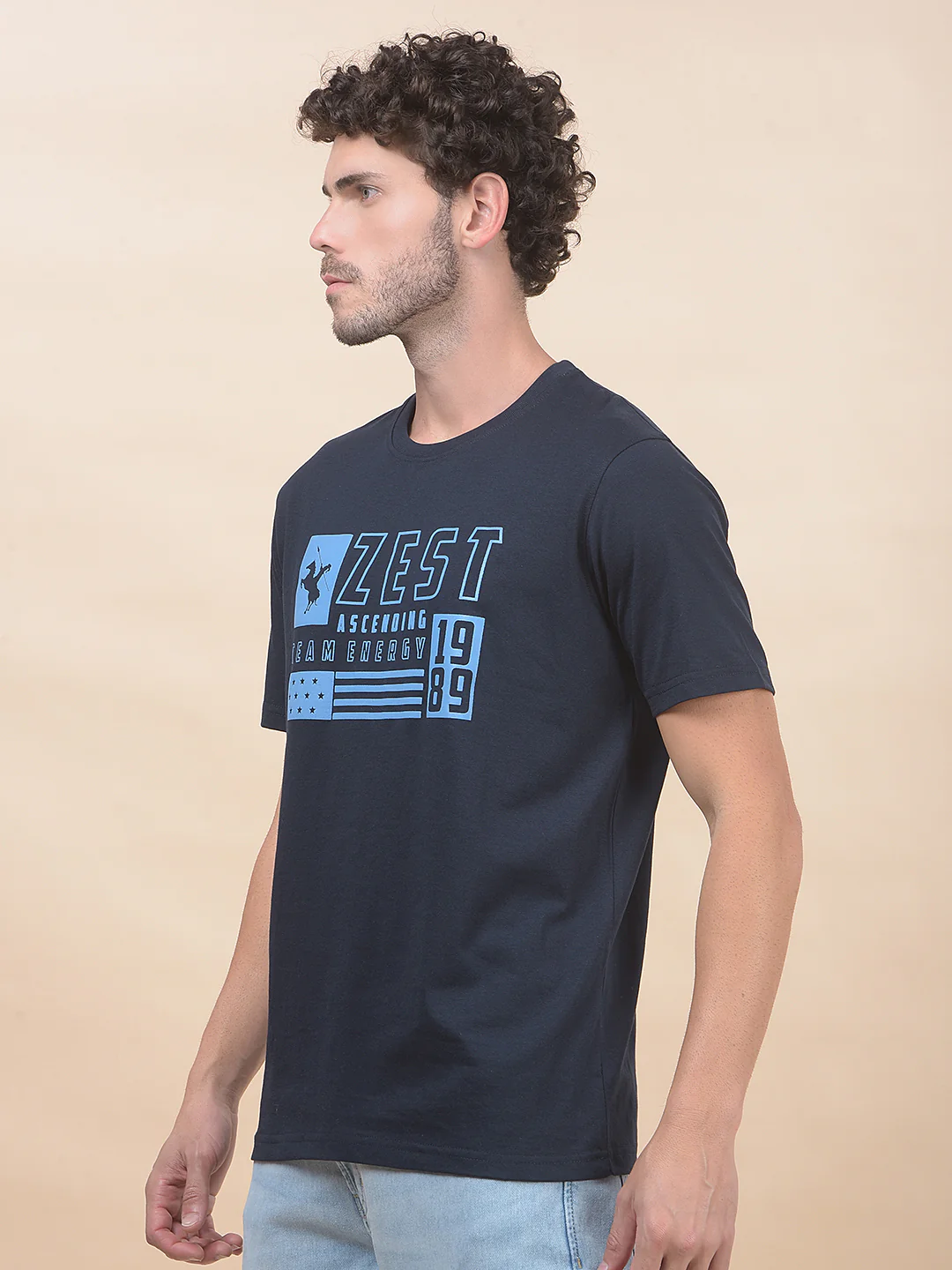 T-Shirt for Men | Breathable & Soft with Color Fastness Regular Fit Round Neck Poly Cotton Fabric Printed Pattern - Image 7