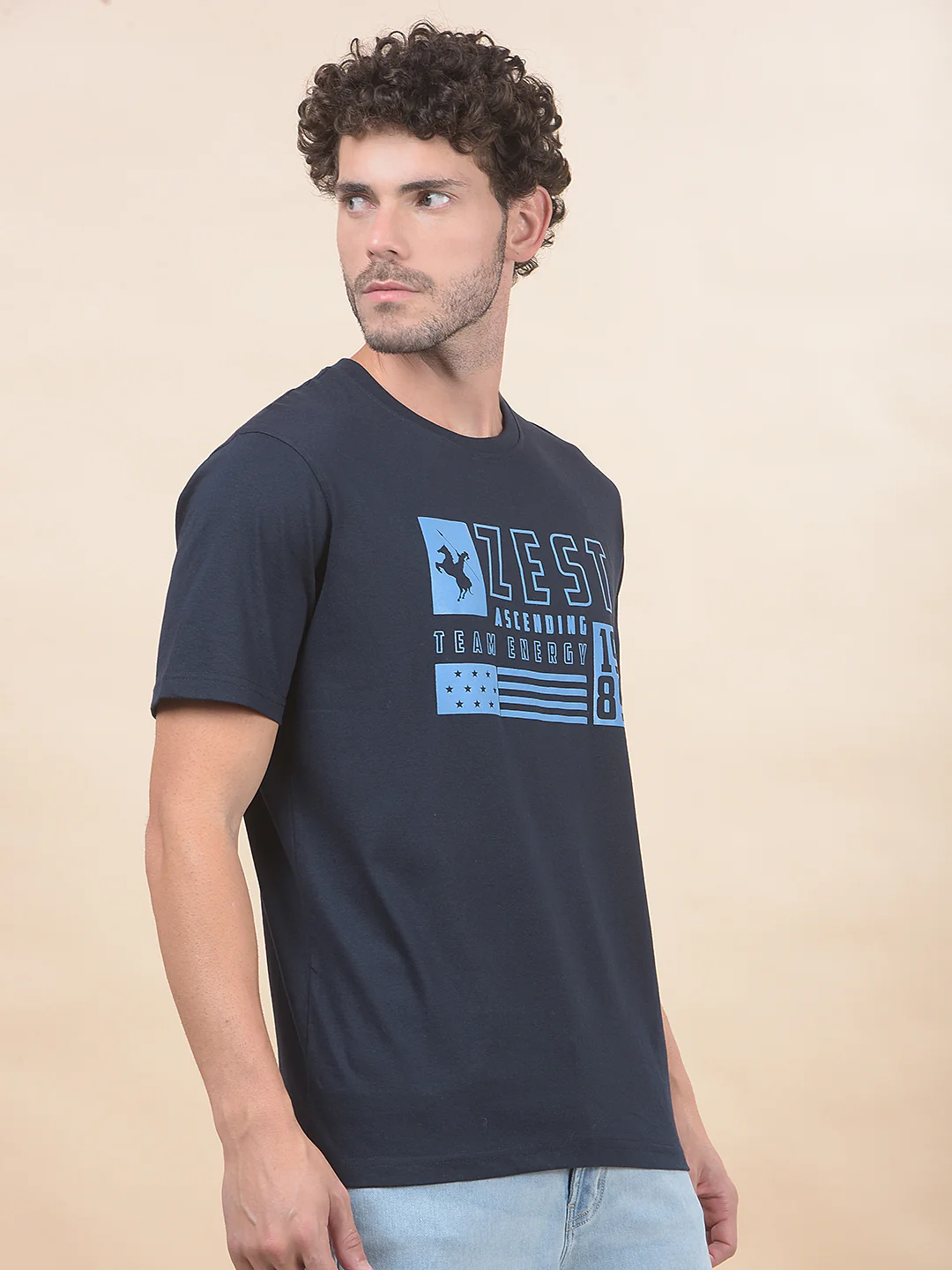 T-Shirt for Men | Breathable & Soft with Color Fastness Regular Fit Round Neck Poly Cotton Fabric Printed Pattern - Image 8
