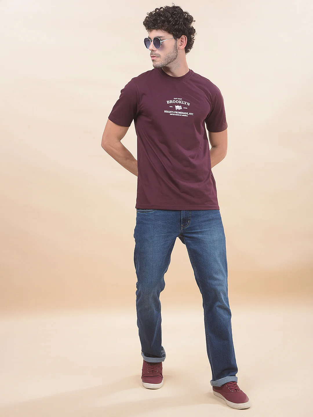 T-Shirt for Men | Breathable & Soft with Color Fastness Regular Fit Round Neck Poly Cotton Fabric Printed Pattern - Image 2