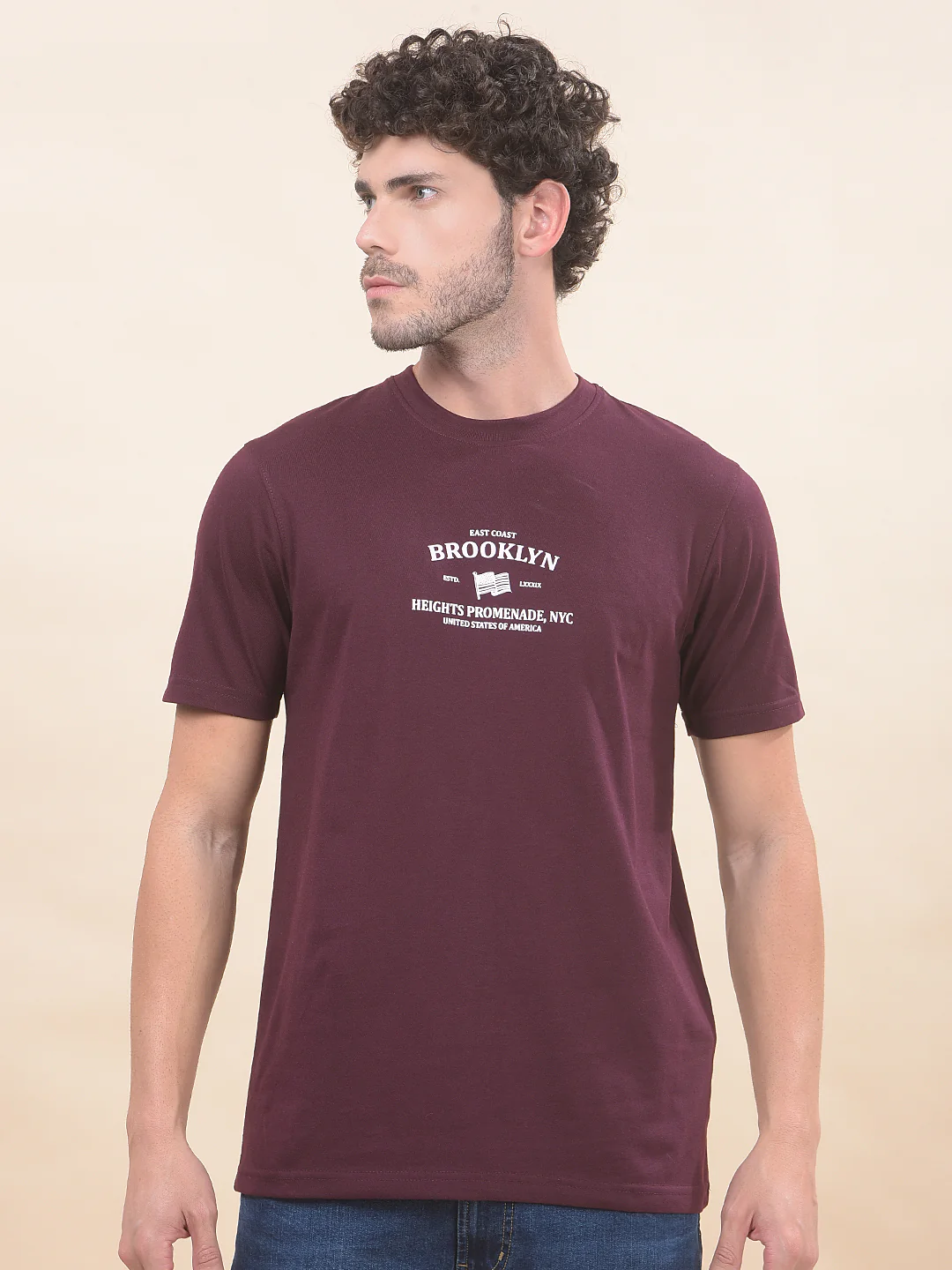 T-Shirt for Men | Breathable & Soft with Color Fastness Regular Fit Round Neck Poly Cotton Fabric Printed Pattern - Image 4