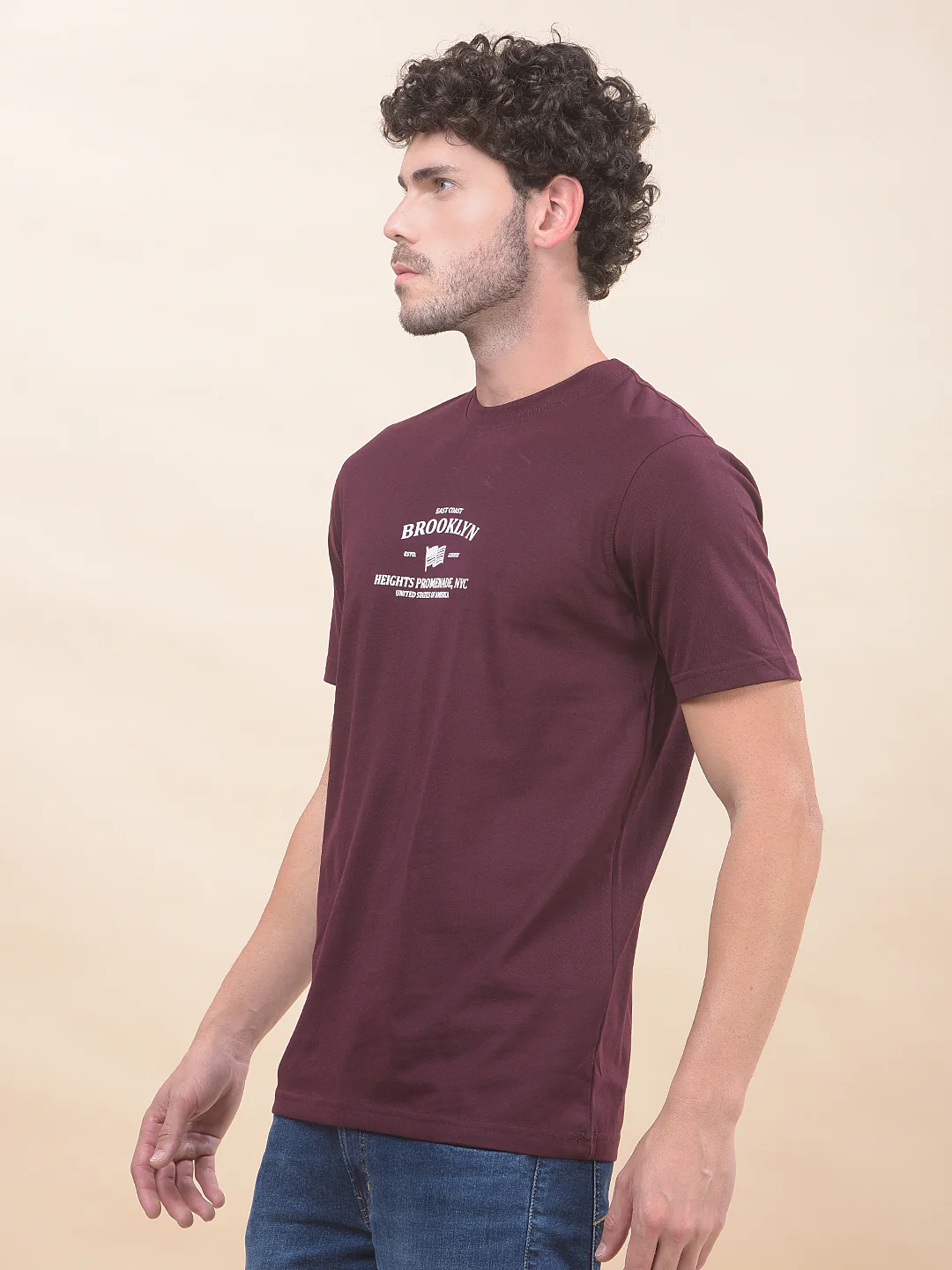 T-Shirt for Men | Breathable & Soft with Color Fastness Regular Fit Round Neck Poly Cotton Fabric Printed Pattern - Image 5