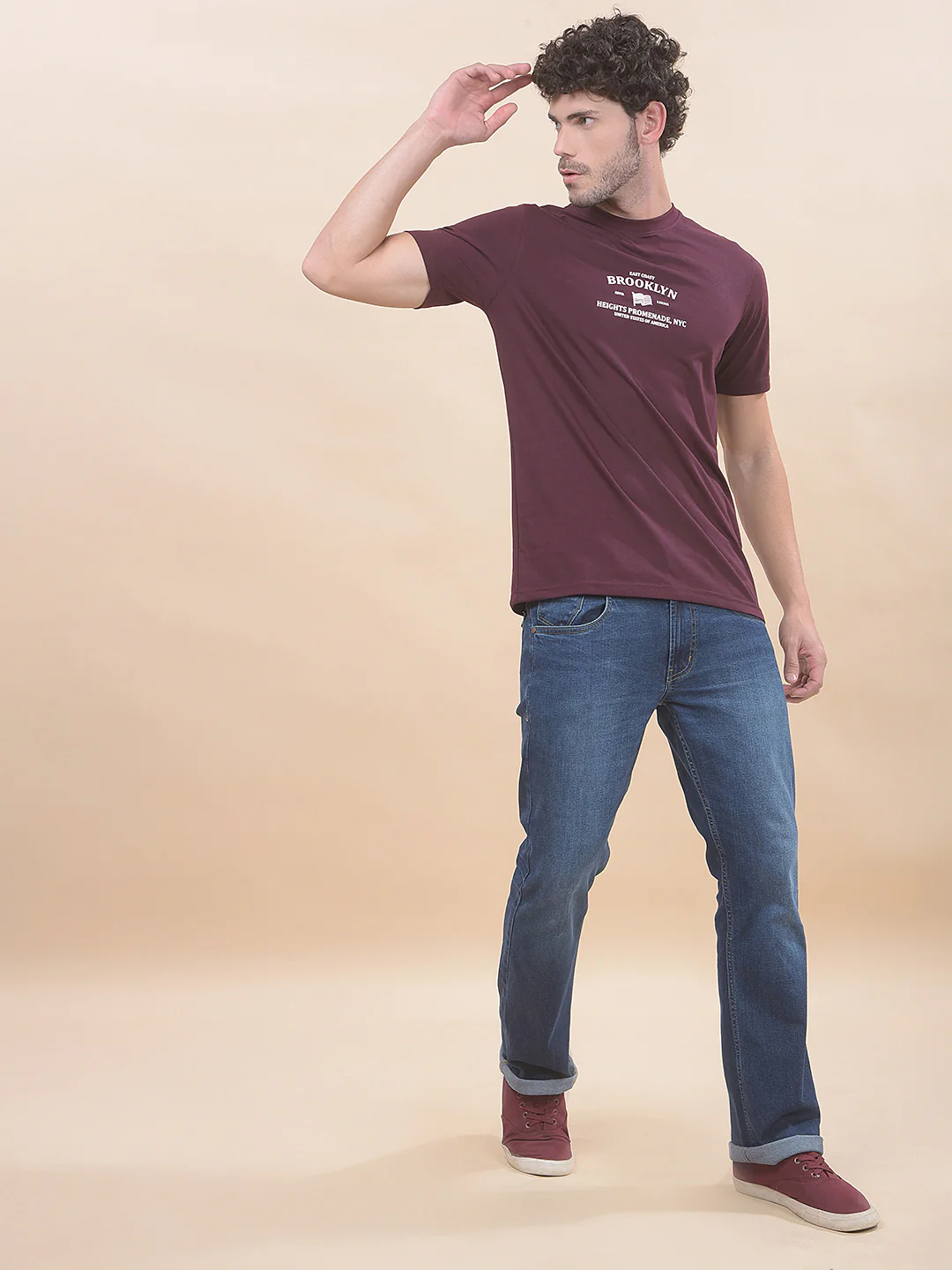 T-Shirt for Men | Breathable & Soft with Color Fastness Regular Fit Round Neck Poly Cotton Fabric Printed Pattern - Image 8