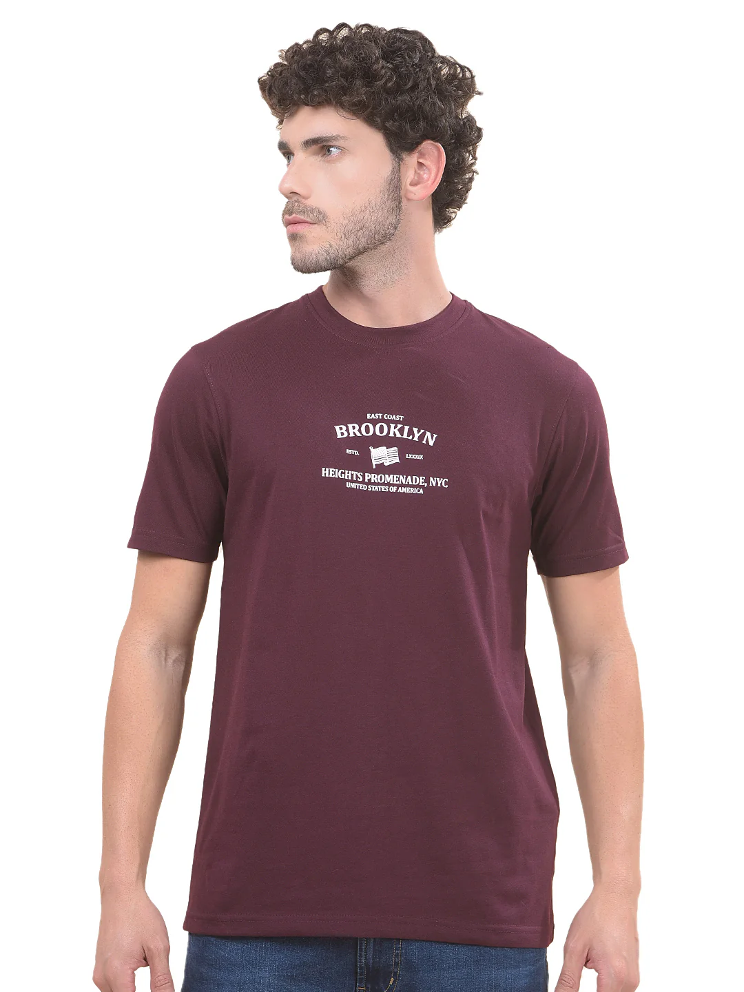 T-Shirt for Men | Breathable & Soft with Color Fastness Regular Fit Round Neck Poly Cotton Fabric Printed Pattern - Image 9