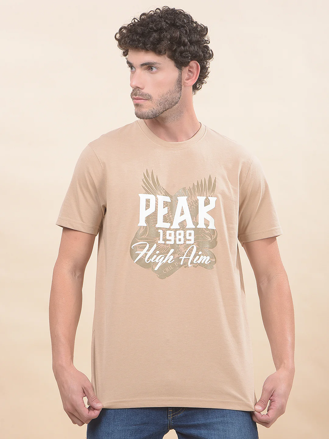 T-Shirt for Men | Breathable & Soft with Color Fastness Regular Fit Round Neck Poly Cotton Fabric Printed Pattern - Image 3