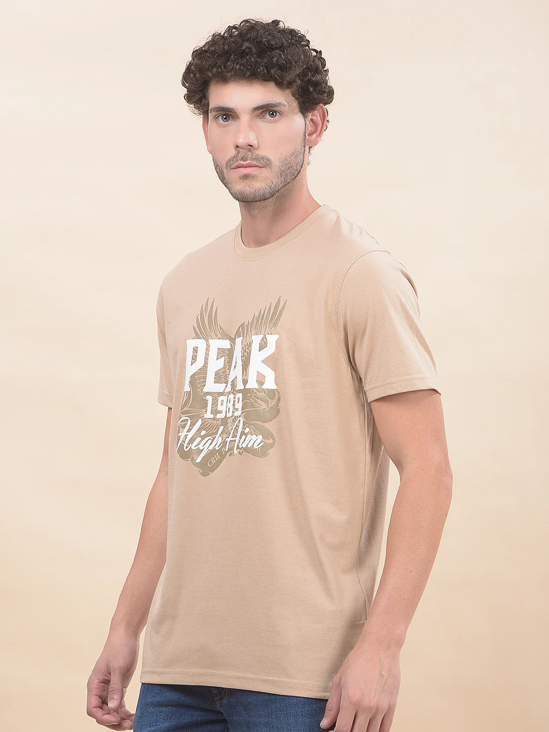 T-Shirt for Men | Breathable & Soft with Color Fastness Regular Fit Round Neck Poly Cotton Fabric Printed Pattern - Image 4