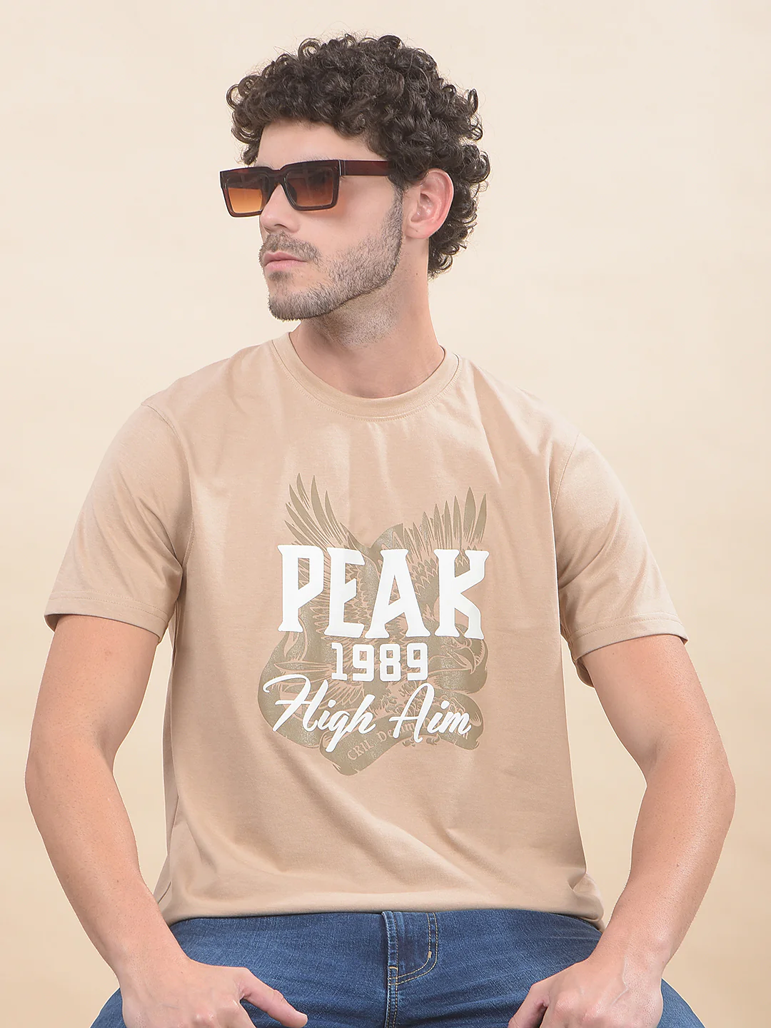 T-Shirt for Men | Breathable & Soft with Color Fastness Regular Fit Round Neck Poly Cotton Fabric Printed Pattern - Image 8