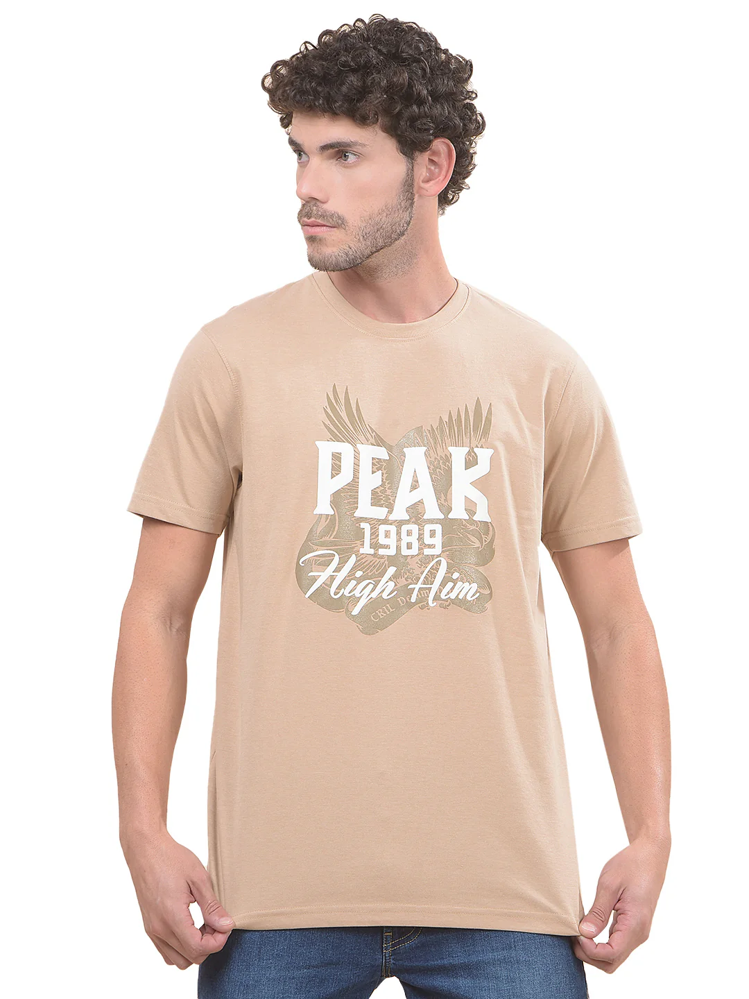 T-Shirt for Men | Breathable & Soft with Color Fastness Regular Fit Round Neck Poly Cotton Fabric Printed Pattern - Image 9