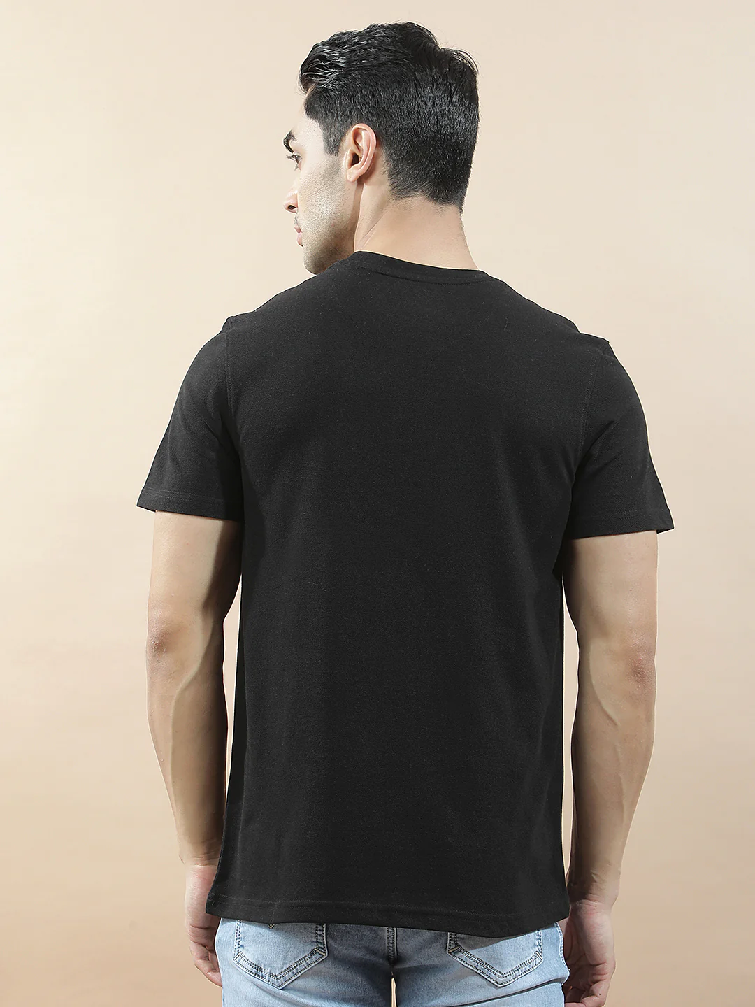T-Shirt for Men | Breathable & Soft with Color Fastness Regular Fit Round Neck Poly Cotton Fabric Printed Pattern - Image 4
