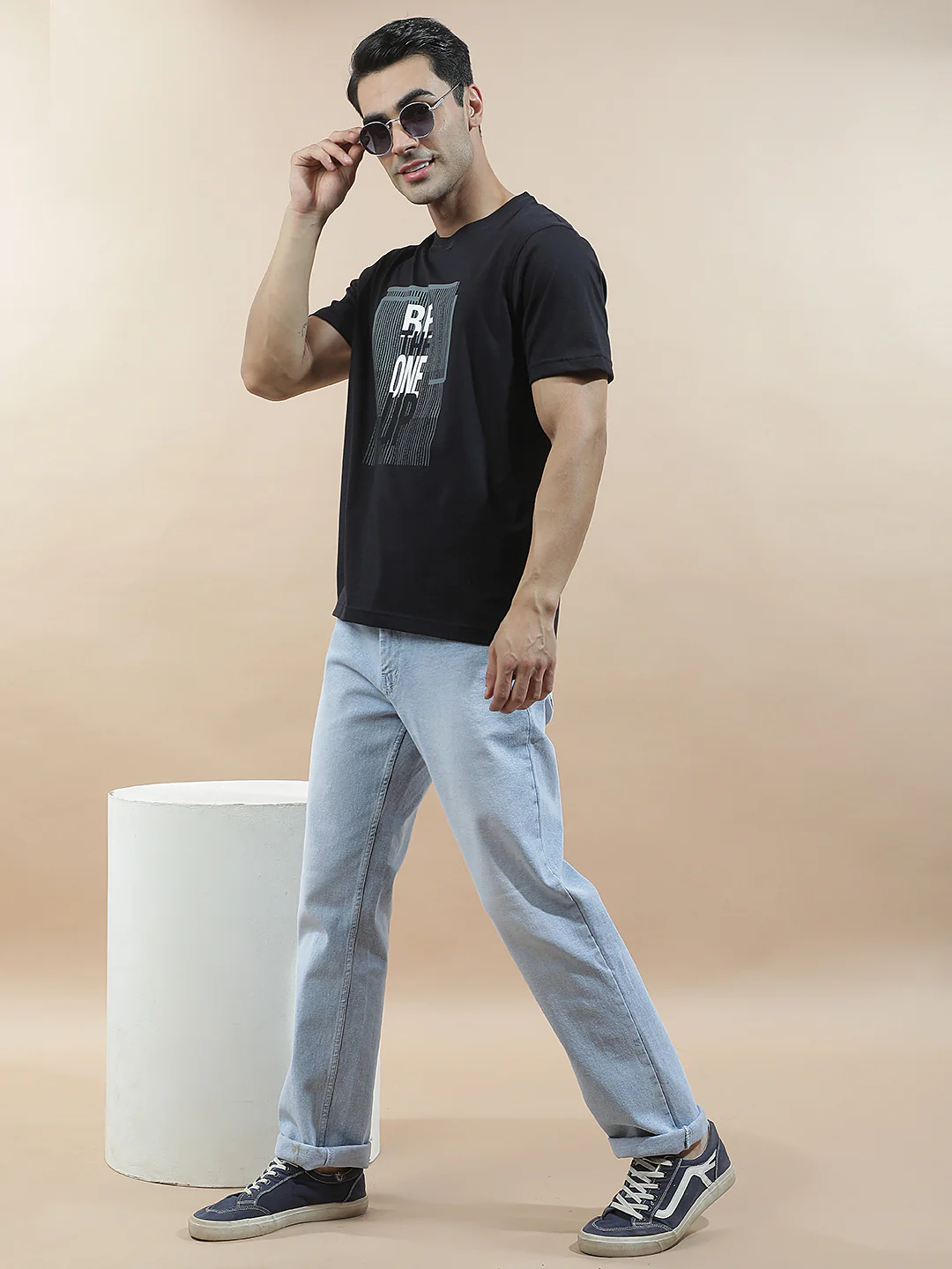 T-Shirt for Men | Breathable & Soft with Color Fastness Regular Fit Round Neck Poly Cotton Fabric Printed Pattern - Image 7