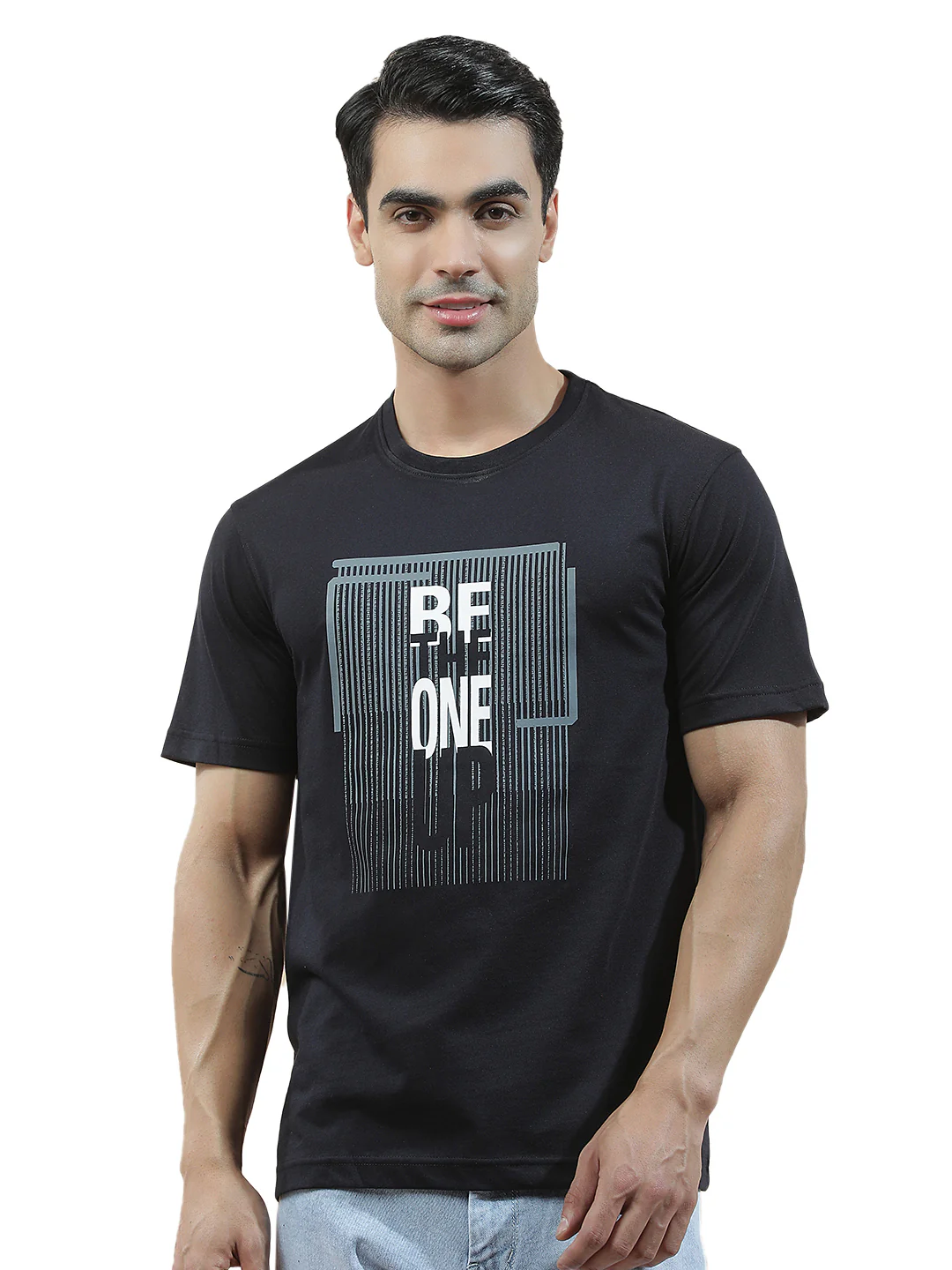 T-Shirt for Men | Breathable & Soft with Color Fastness Regular Fit Round Neck Poly Cotton Fabric Printed Pattern - Image 9