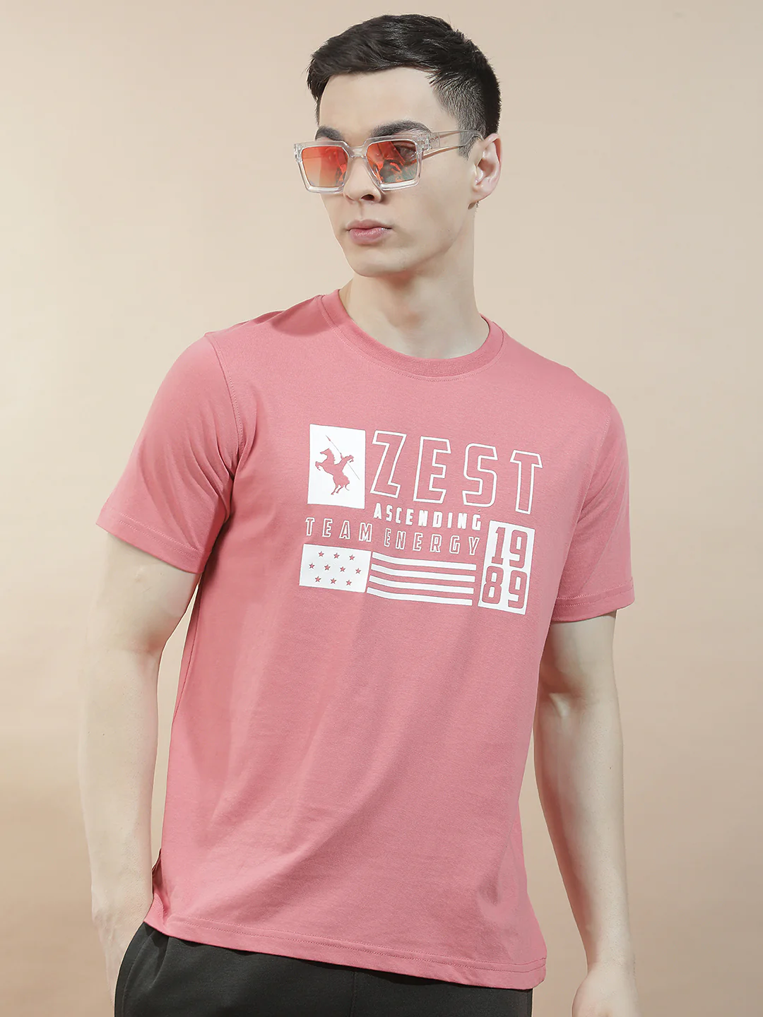 T-Shirt for Men | Breathable & Soft with Color Fastness Regular Fit Round Neck Poly Cotton Fabric Printed Pattern - Image 2