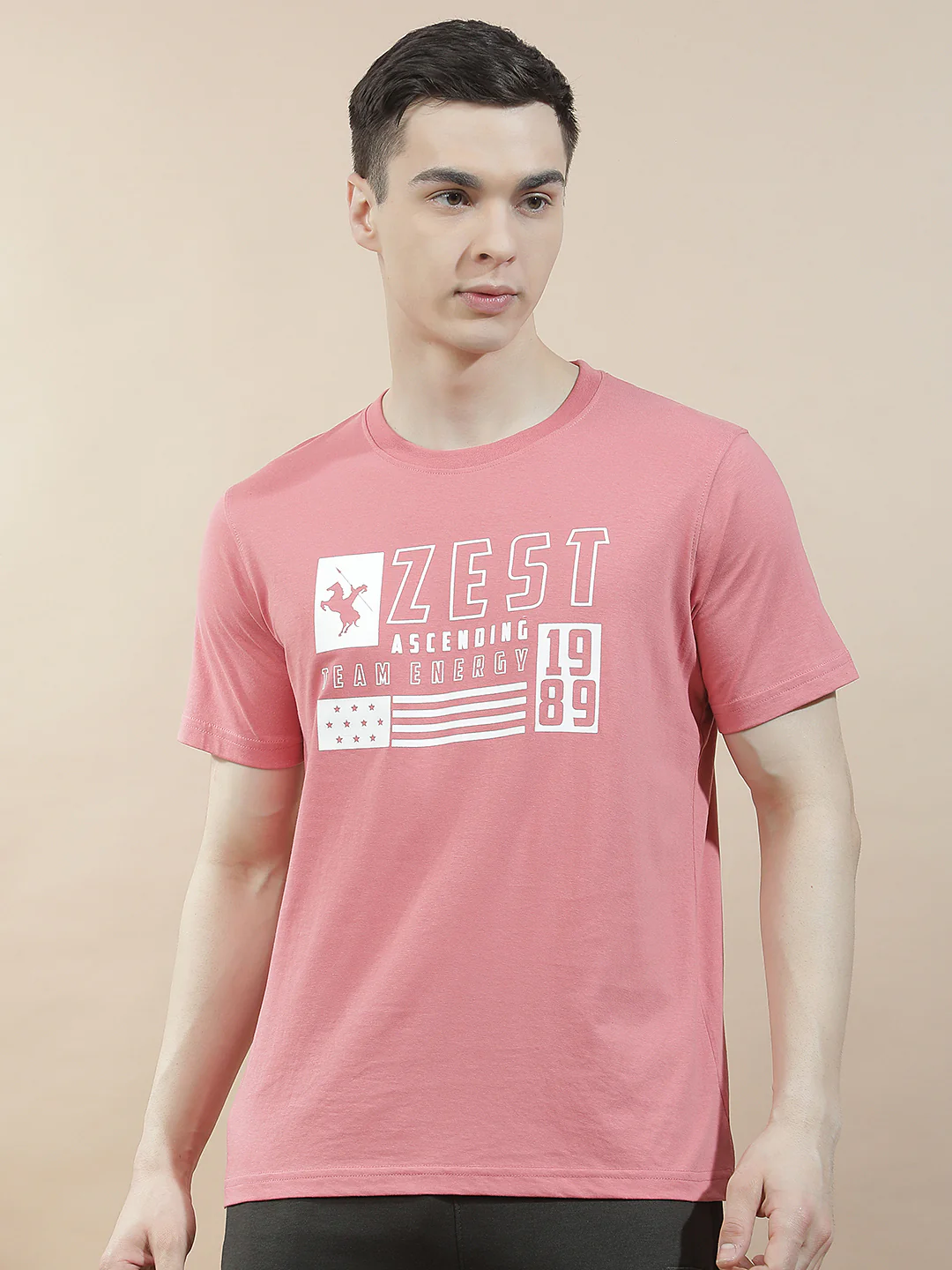 T-Shirt for Men | Breathable & Soft with Color Fastness Regular Fit Round Neck Poly Cotton Fabric Printed Pattern - Image 4