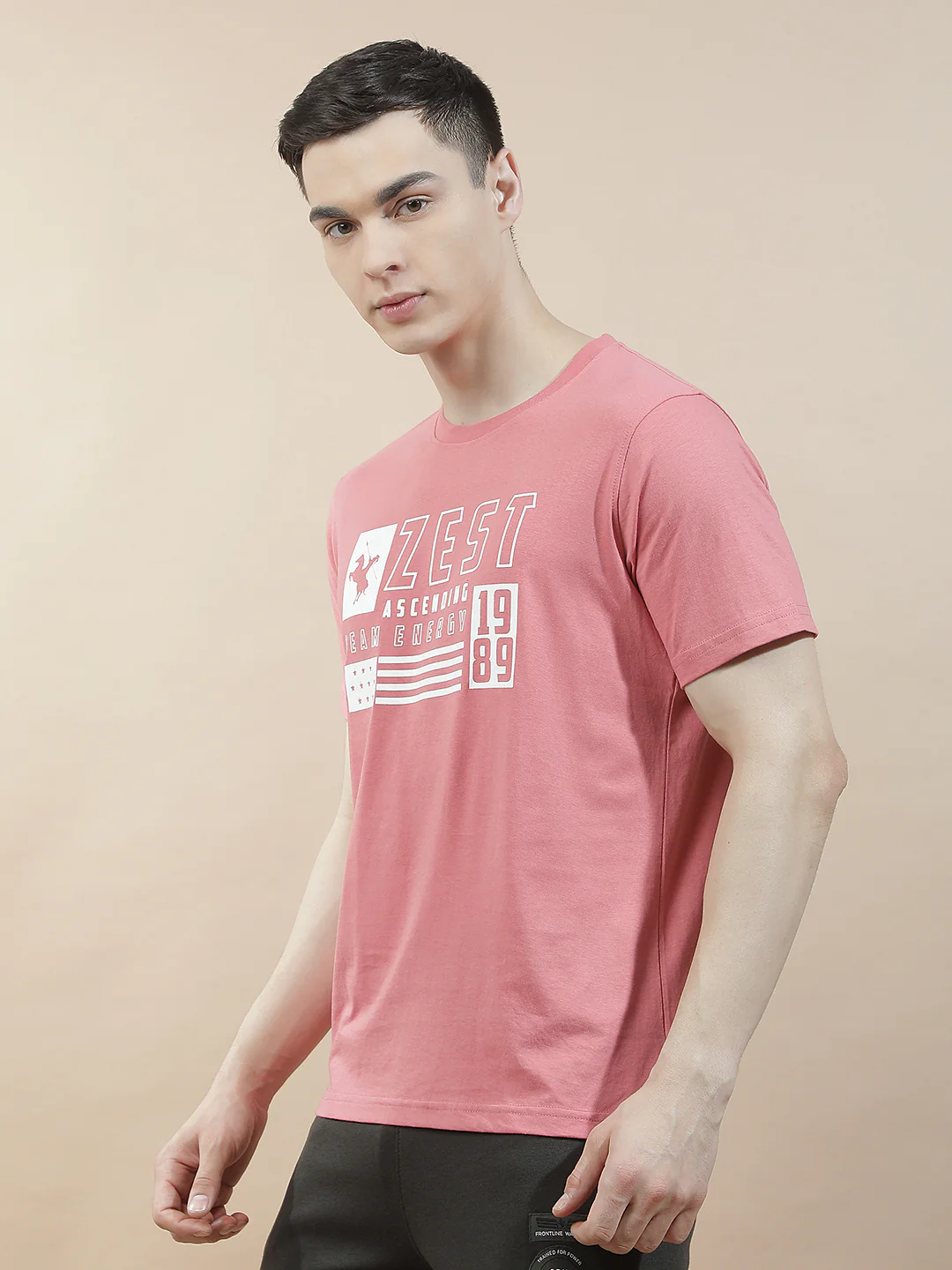 T-Shirt for Men | Breathable & Soft with Color Fastness Regular Fit Round Neck Poly Cotton Fabric Printed Pattern - Image 5