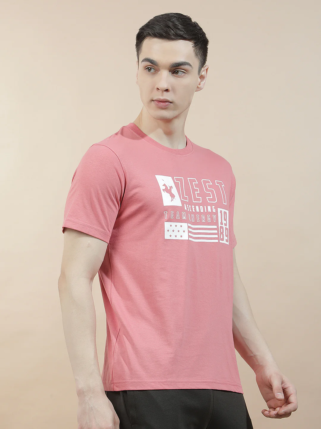 T-Shirt for Men | Breathable & Soft with Color Fastness Regular Fit Round Neck Poly Cotton Fabric Printed Pattern - Image 6