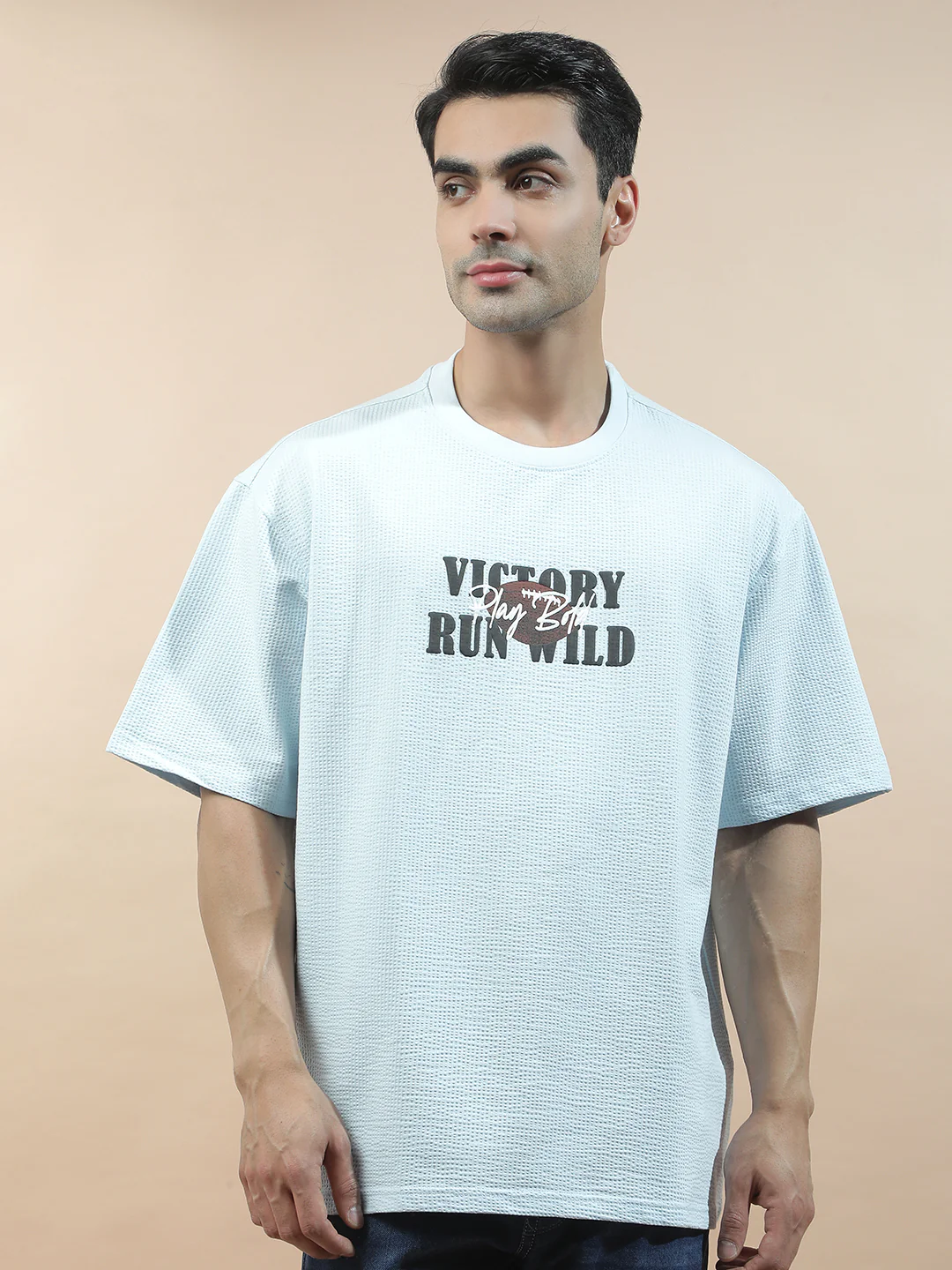 T-Shirt for Men | Breathable & Soft with Color Fastness Regular Fit Round Neck Poly Cotton Fabric Printed Pattern - Image 3