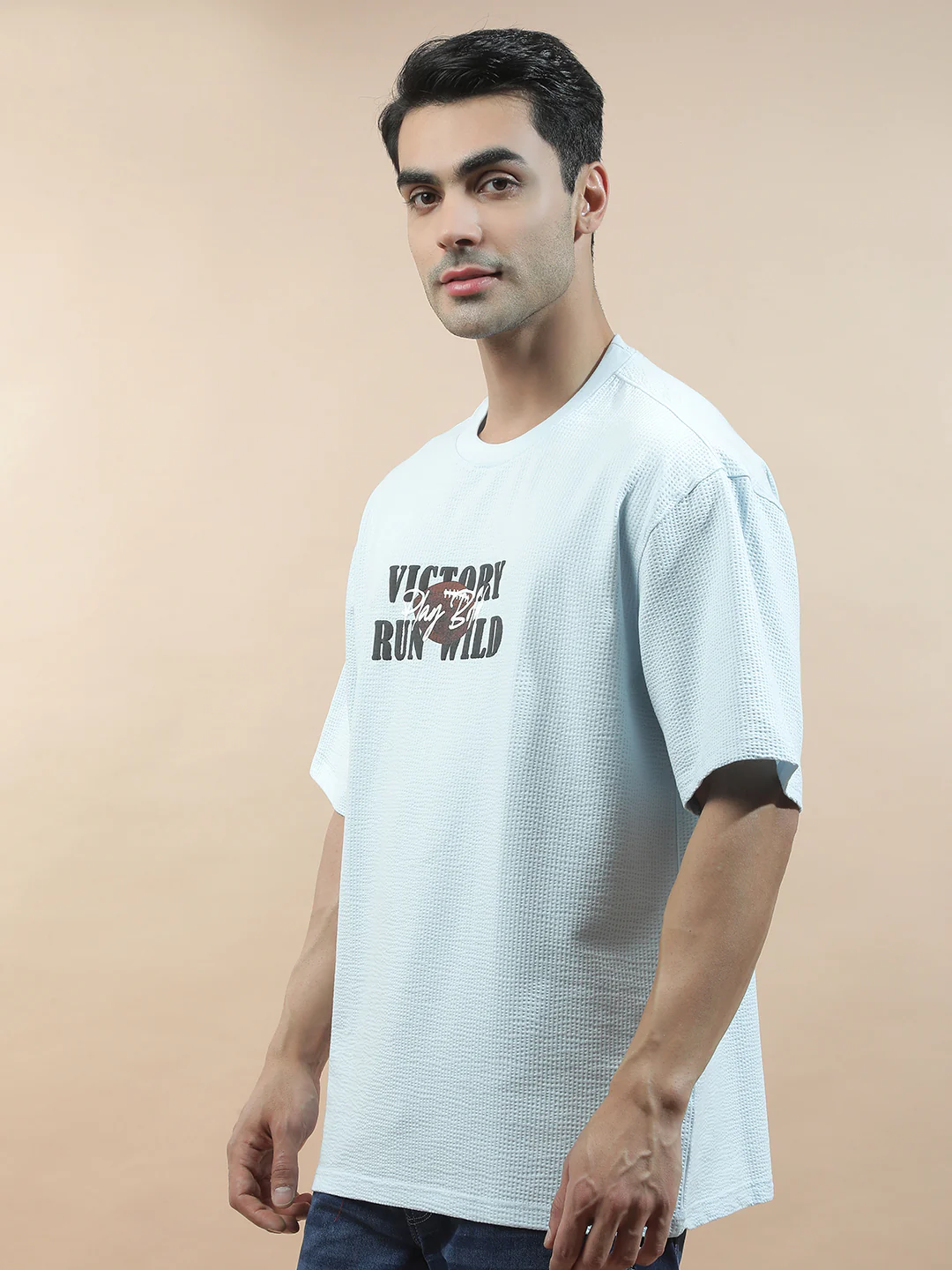 T-Shirt for Men | Breathable & Soft with Color Fastness Regular Fit Round Neck Poly Cotton Fabric Printed Pattern - Image 4