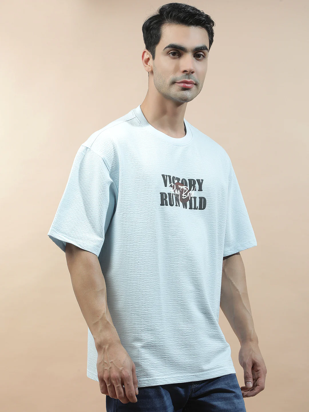 T-Shirt for Men | Breathable & Soft with Color Fastness Regular Fit Round Neck Poly Cotton Fabric Printed Pattern - Image 5