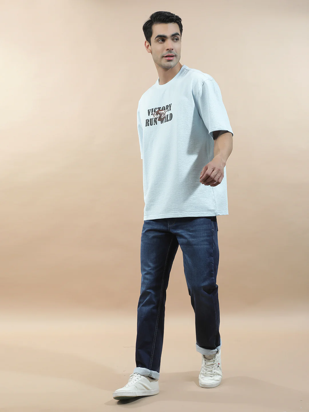T-Shirt for Men | Breathable & Soft with Color Fastness Regular Fit Round Neck Poly Cotton Fabric Printed Pattern - Image 7