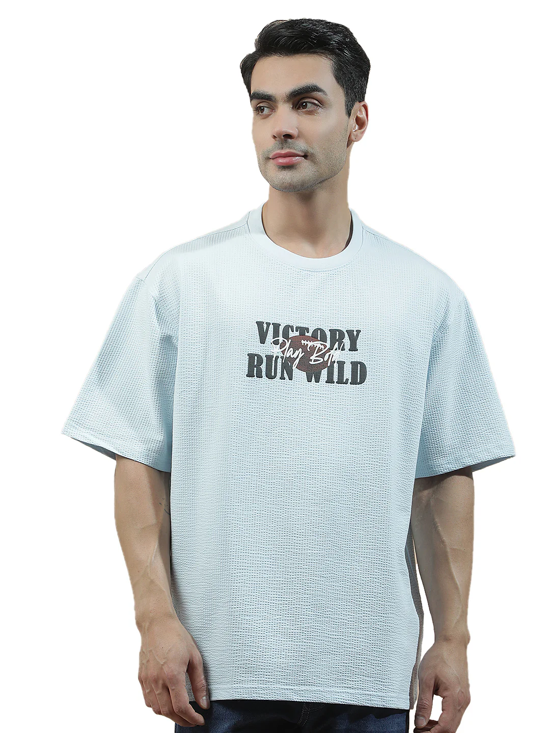 T-Shirt for Men | Breathable & Soft with Color Fastness Regular Fit Round Neck Poly Cotton Fabric Printed Pattern - Image 9