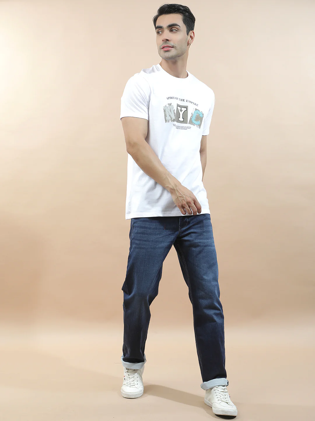 T-Shirt for Men | Breathable & Soft with Color Fastness Regular Fit Round Neck Poly Cotton Fabric Printed Pattern - Image 3