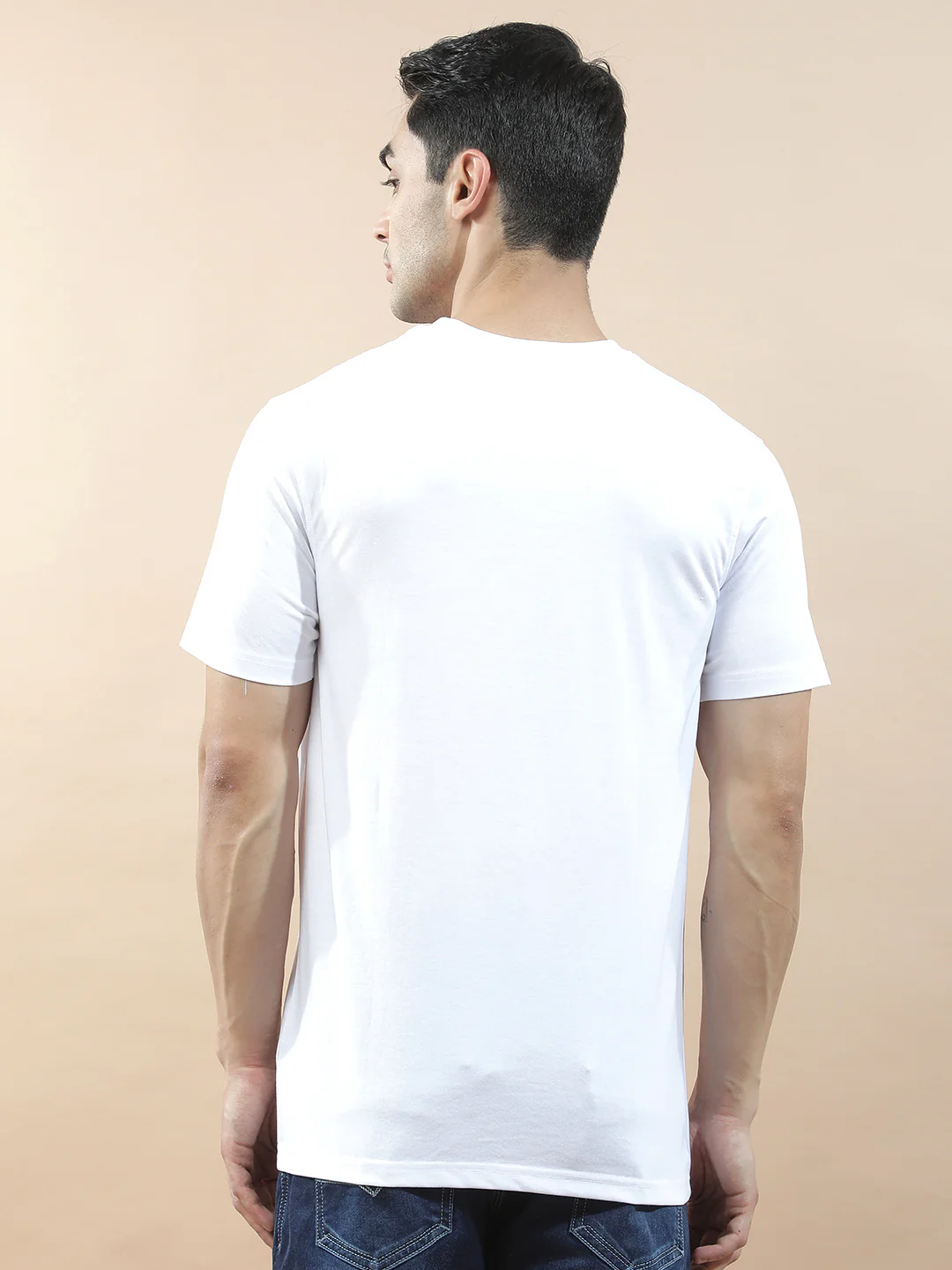 T-Shirt for Men | Breathable & Soft with Color Fastness Regular Fit Round Neck Poly Cotton Fabric Printed Pattern - Image 4