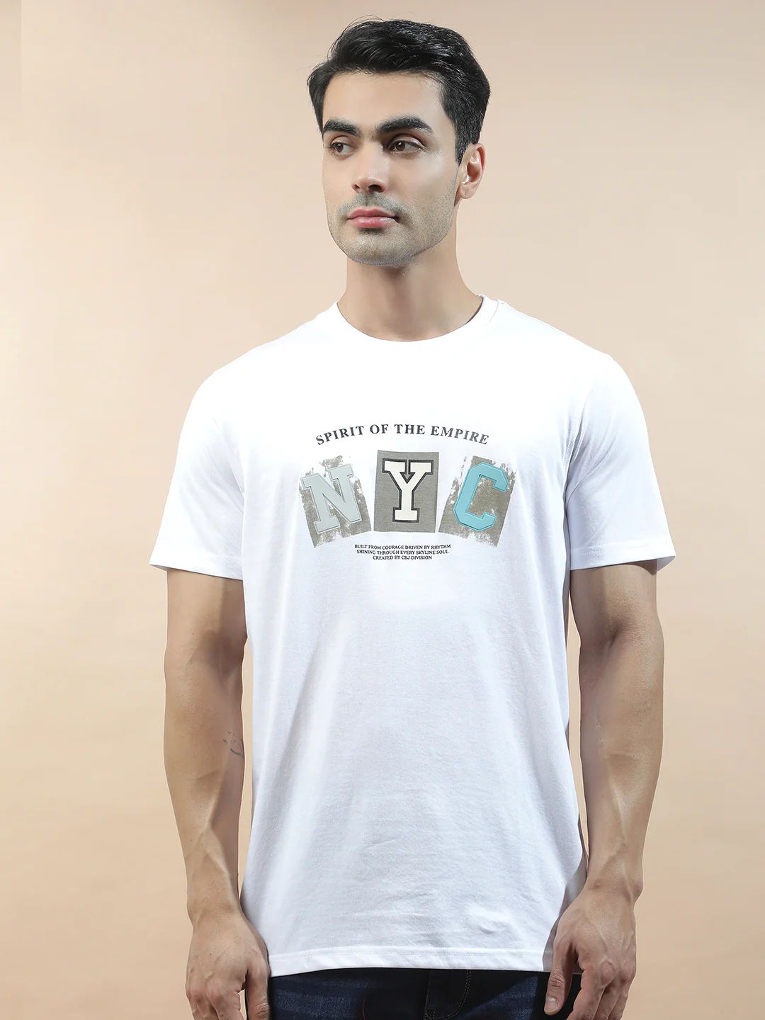 T-Shirt for Men | Breathable & Soft with Color Fastness Regular Fit Round Neck Poly Cotton Fabric Printed Pattern - Image 5