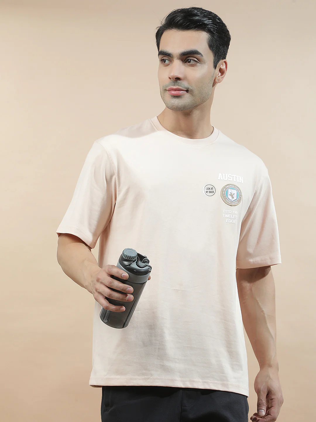 T-Shirt for Men | Breathable & Soft with Color Fastness Regular Fit Round Neck Poly Cotton Fabric Printed Pattern - Image 2