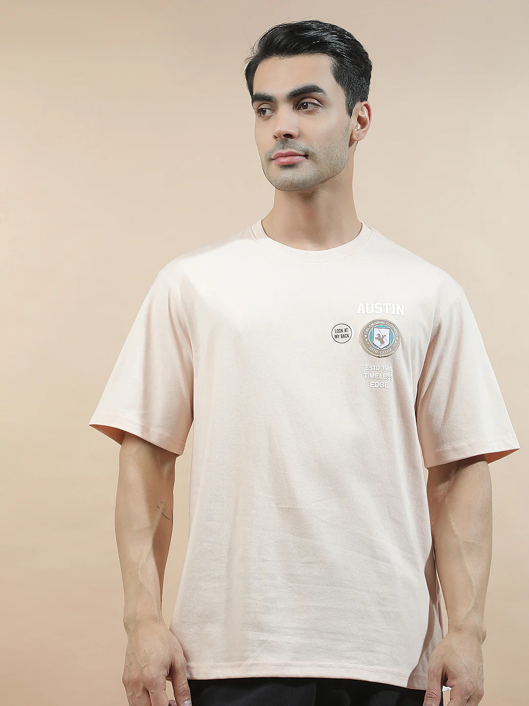 T-Shirt for Men | Breathable & Soft with Color Fastness Regular Fit Round Neck Poly Cotton Fabric Printed Pattern - Image 4