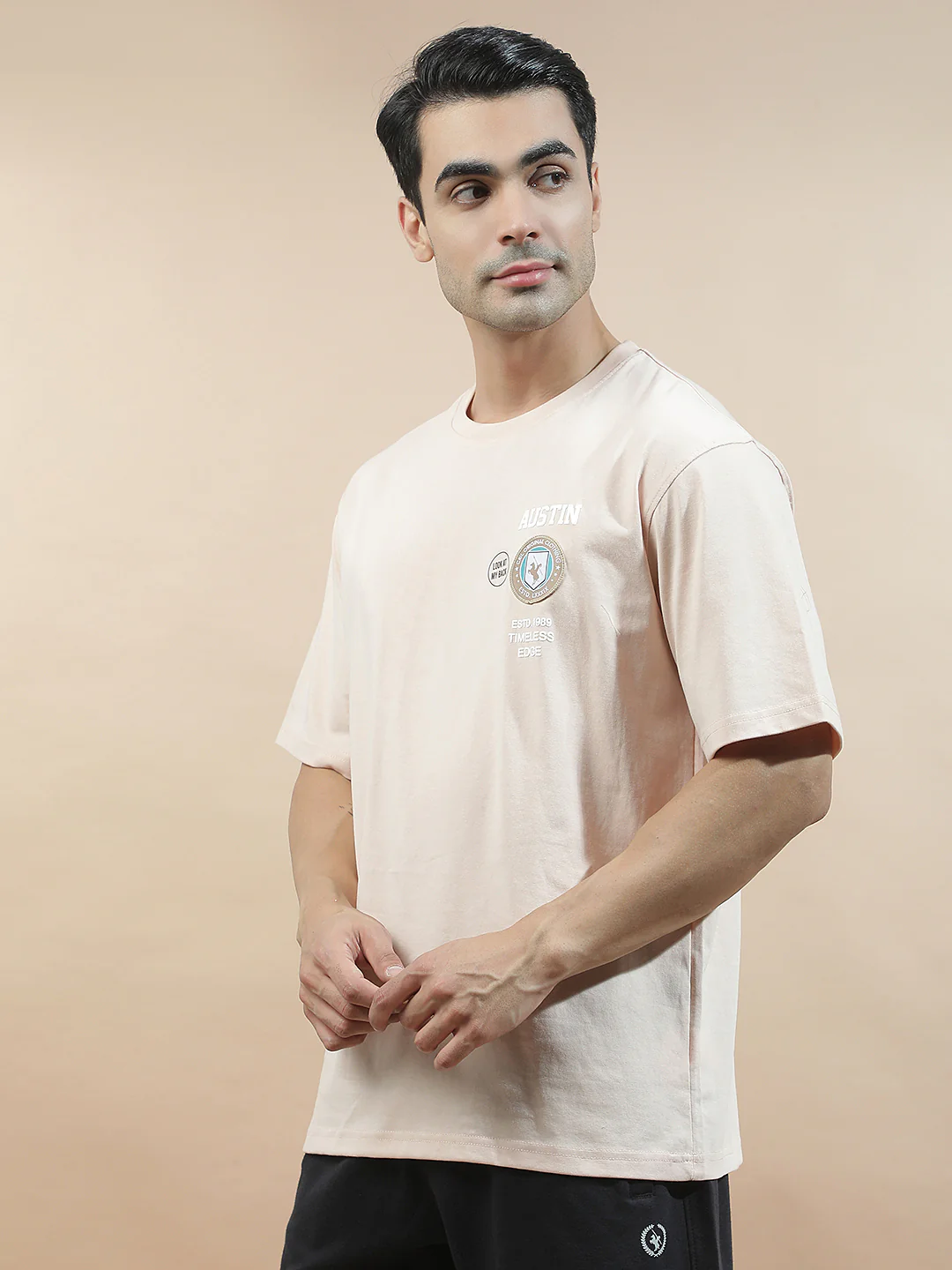 T-Shirt for Men | Breathable & Soft with Color Fastness Regular Fit Round Neck Poly Cotton Fabric Printed Pattern - Image 5