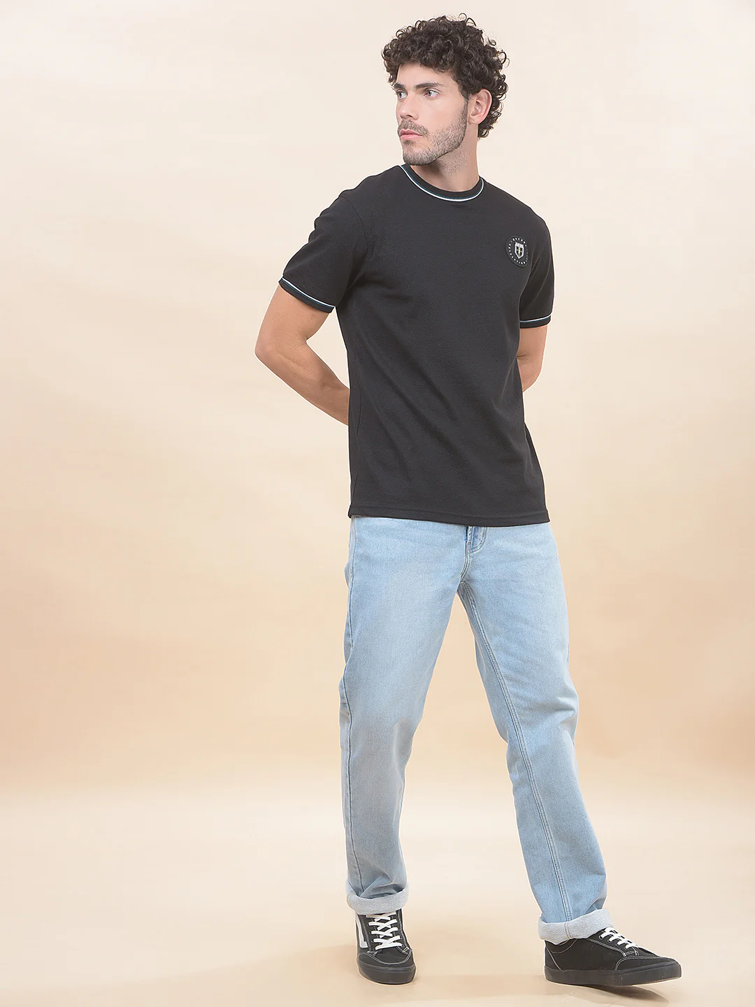 T-Shirt for Men | Breathable & Soft with Color Fastness Regular Fit Round Neck Poly Cotton Fabric Solid Pattern - Image 4