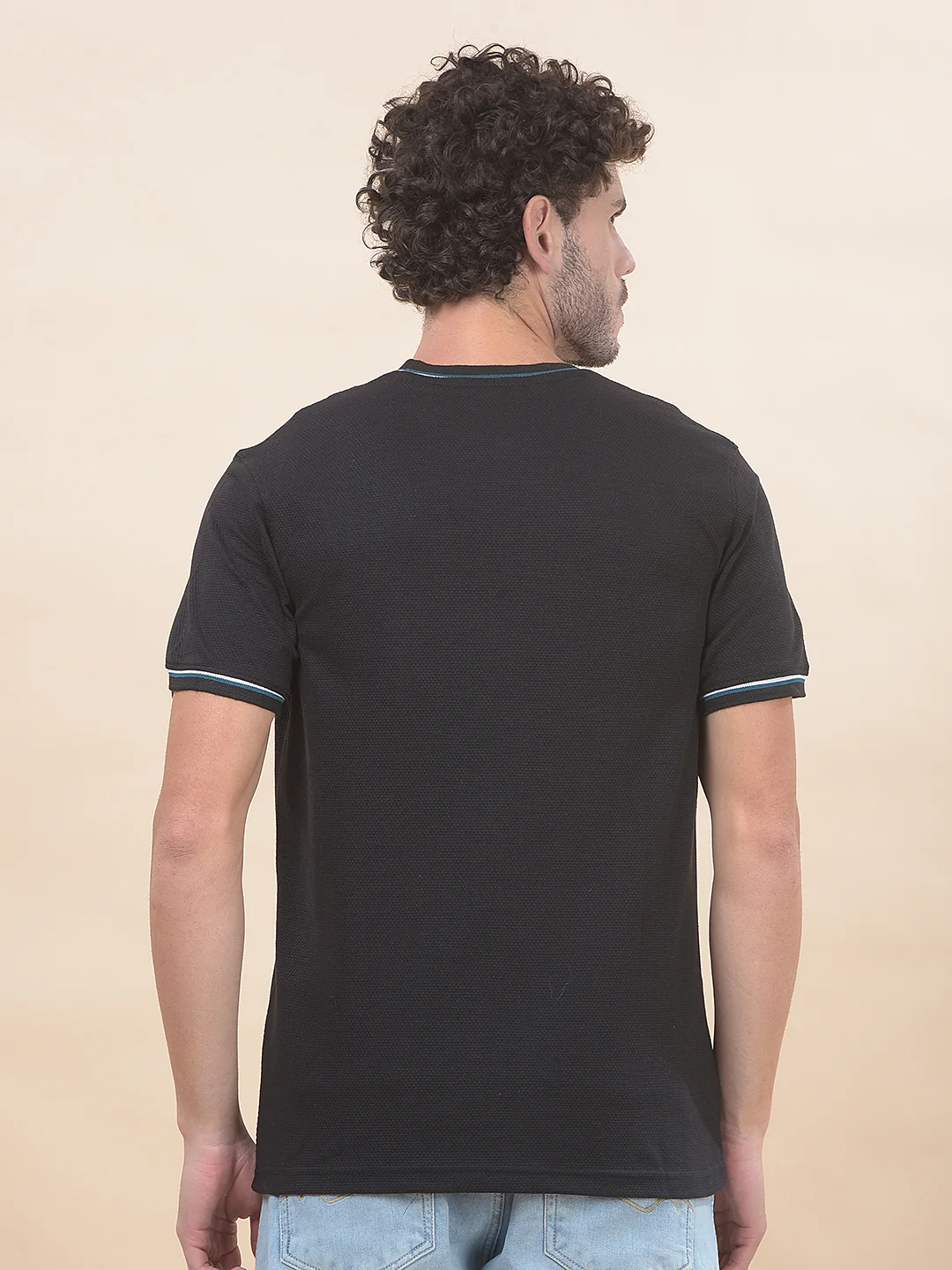 T-Shirt for Men | Breathable & Soft with Color Fastness Regular Fit Round Neck Poly Cotton Fabric Solid Pattern - Image 5