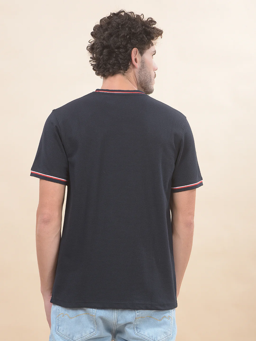 T-Shirt for Men | Breathable & Soft with Color Fastness Regular Fit Round Neck Poly Cotton Fabric Solid Pattern - Image 5