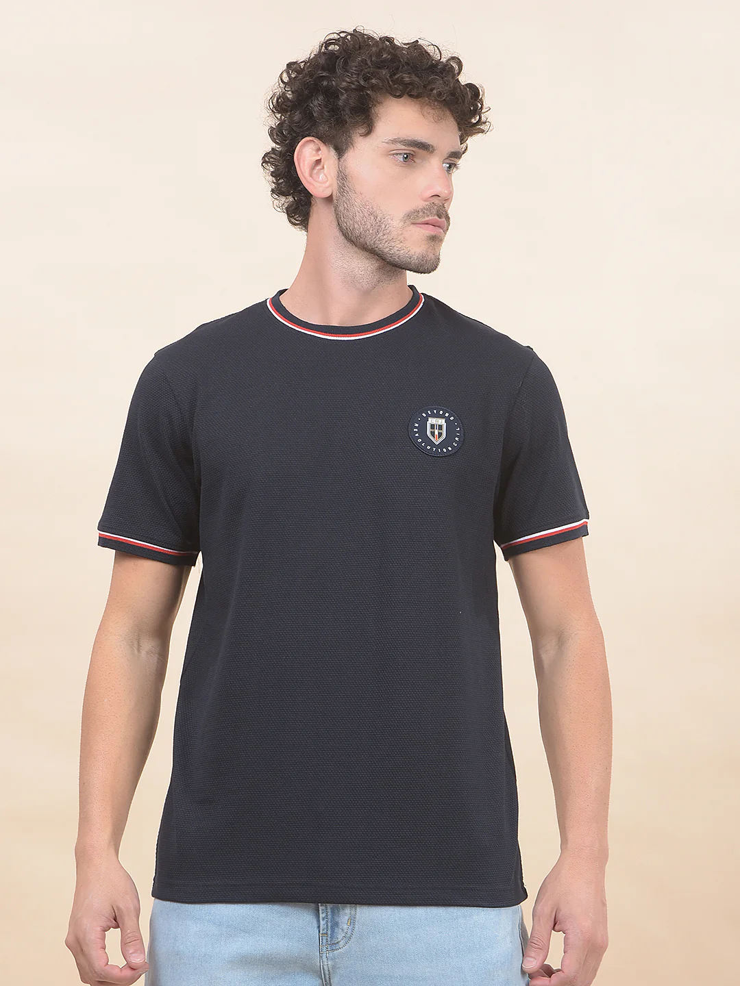 T-Shirt for Men | Breathable & Soft with Color Fastness Regular Fit Round Neck Poly Cotton Fabric Solid Pattern - Image 6