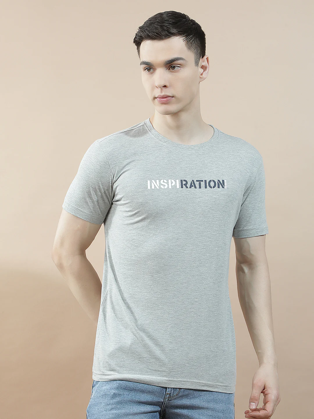 T-Shirt for Men | Breathable & Soft with Color Fastness Regular Fit Round Neck Poly Cotton Fabric Solid Pattern - Image 4