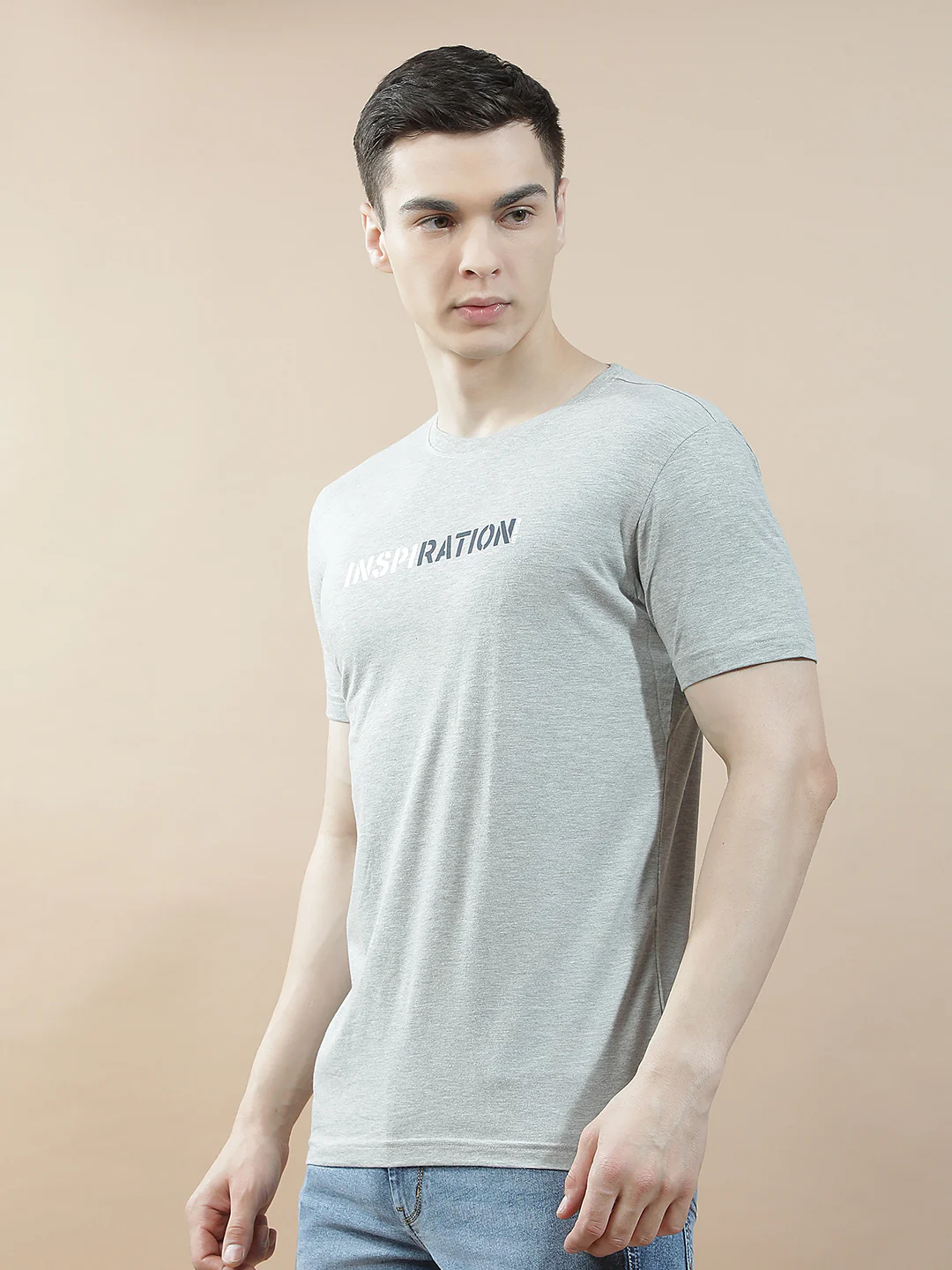T-Shirt for Men | Breathable & Soft with Color Fastness Regular Fit Round Neck Poly Cotton Fabric Solid Pattern - Image 5