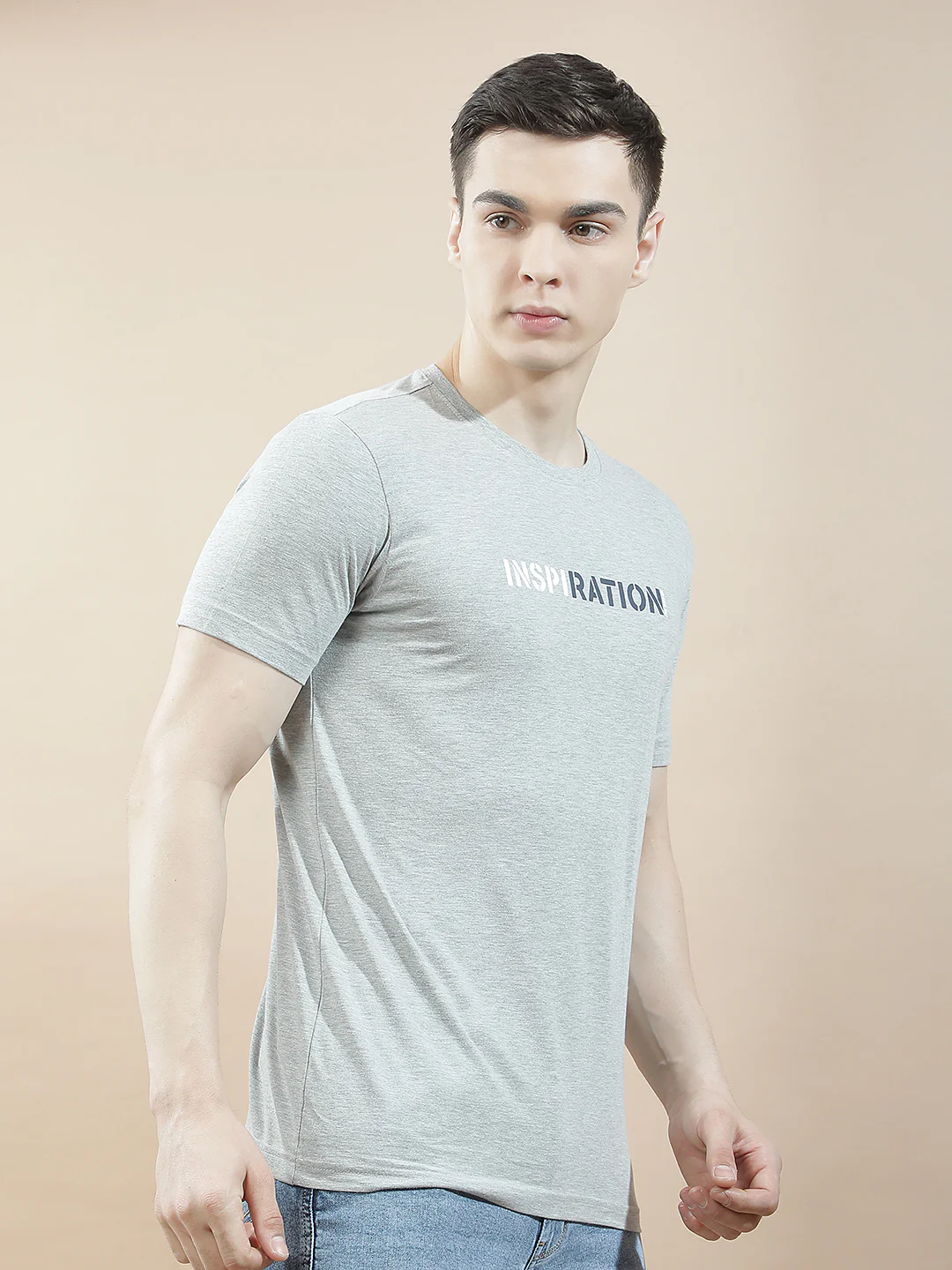 T-Shirt for Men | Breathable & Soft with Color Fastness Regular Fit Round Neck Poly Cotton Fabric Solid Pattern - Image 6