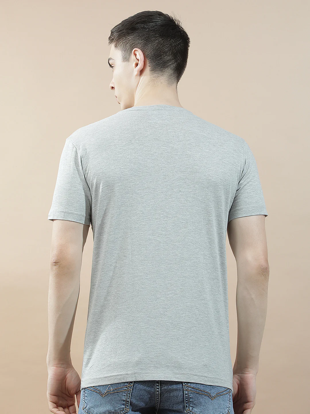 T-Shirt for Men | Breathable & Soft with Color Fastness Regular Fit Round Neck Poly Cotton Fabric Solid Pattern - Image 8