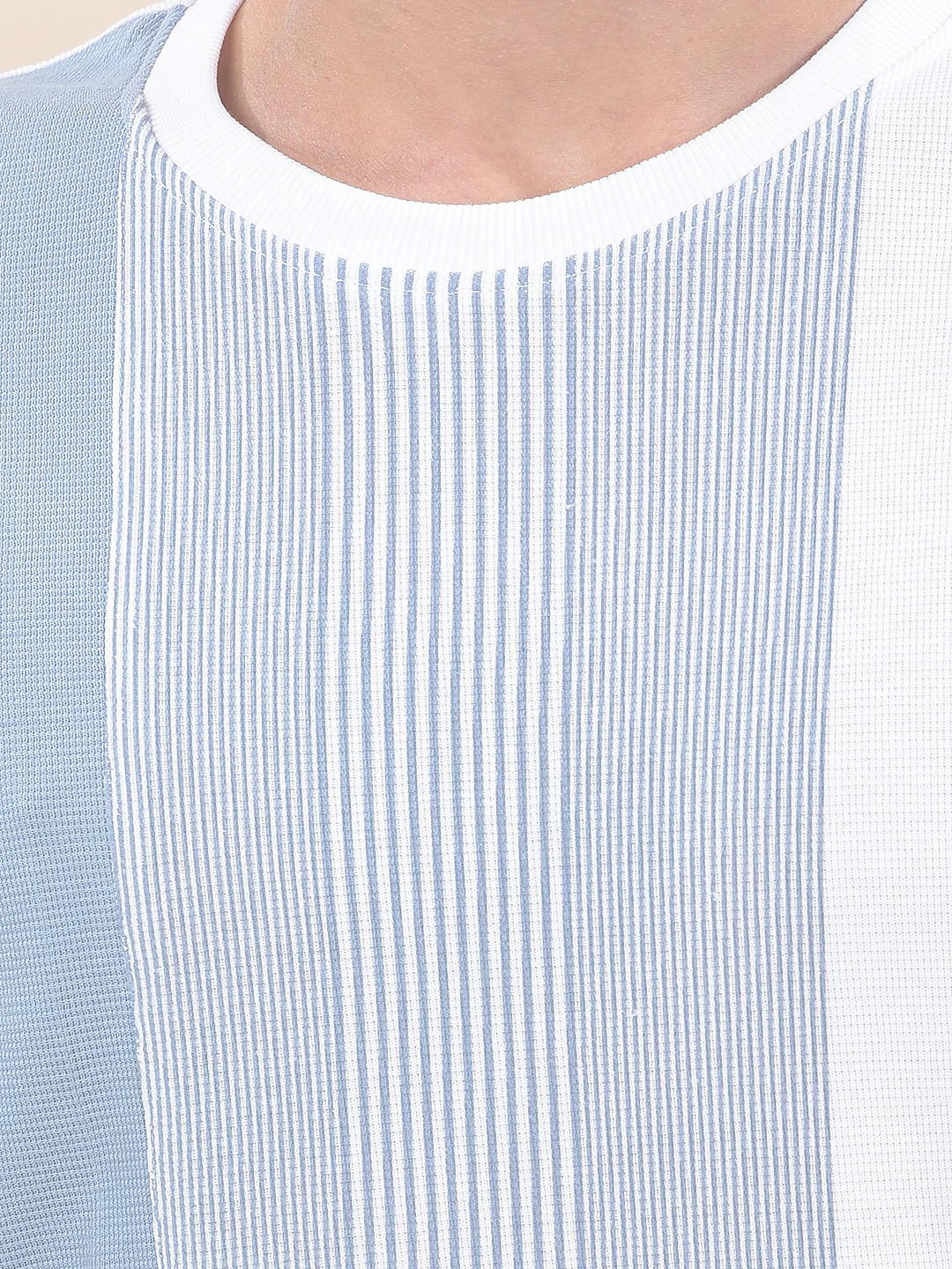 T-Shirt for Men | Breathable & Soft with Color Fastness Regular Fit Round Neck Poly Cotton Fabric Striped Pattern - Image 8