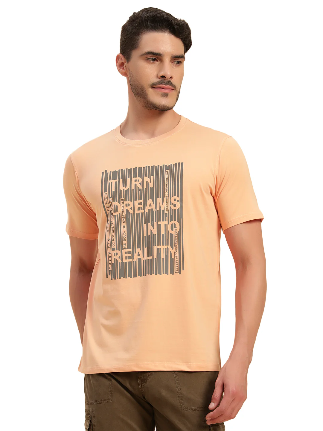 T-Shirt for Men | Breathable & Soft with Color Fastness Regular Fit Round Neck Cotton Blend Fabric Printed Pattern - Image 10