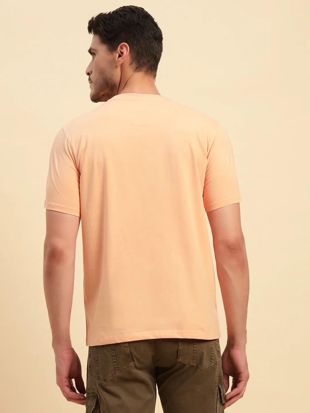 T-Shirt for Men | Breathable & Soft with Color Fastness Regular Fit Round Neck Cotton Blend Fabric Printed Pattern - Image 4