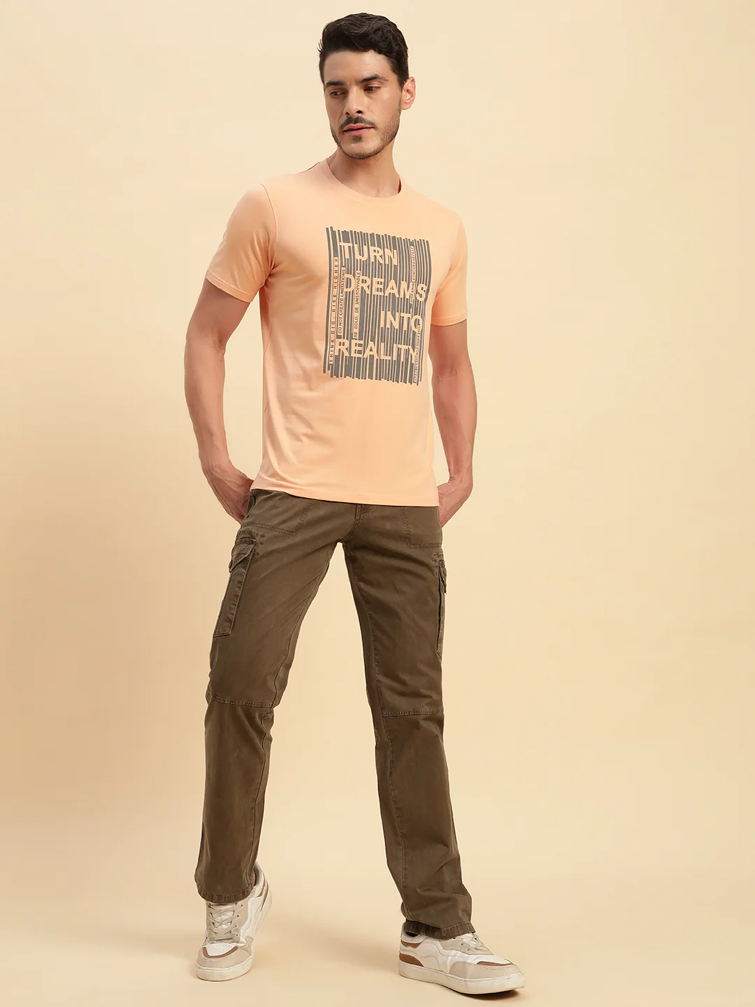 T-Shirt for Men | Breathable & Soft with Color Fastness Regular Fit Round Neck Cotton Blend Fabric Printed Pattern - Image 6