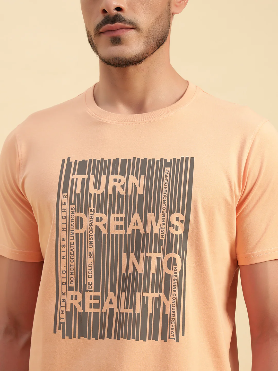 T-Shirt for Men | Breathable & Soft with Color Fastness Regular Fit Round Neck Cotton Blend Fabric Printed Pattern - Image 7