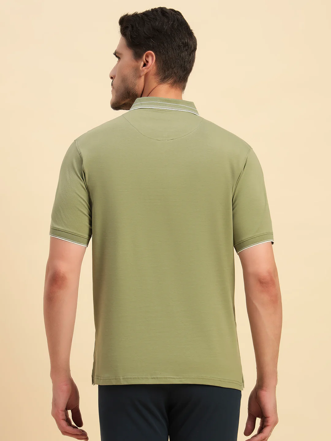 T-Shirt for Men | Breathable & Soft with Color Fastness Regular Fit Polo Neck Cotton Blend Fabric Solid Pattern - Image 8