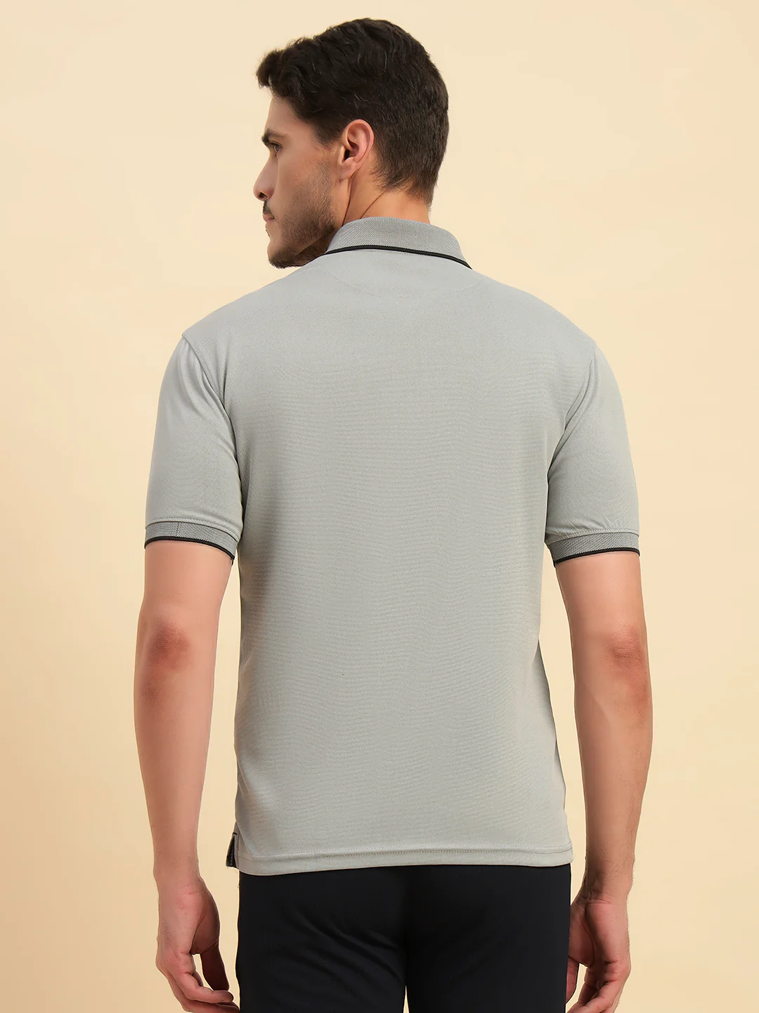 T-Shirt for Men | Breathable & Soft with Color Fastness Regular Fit Polo Neck Poly Blend Fabric Solid Pattern - Image 7