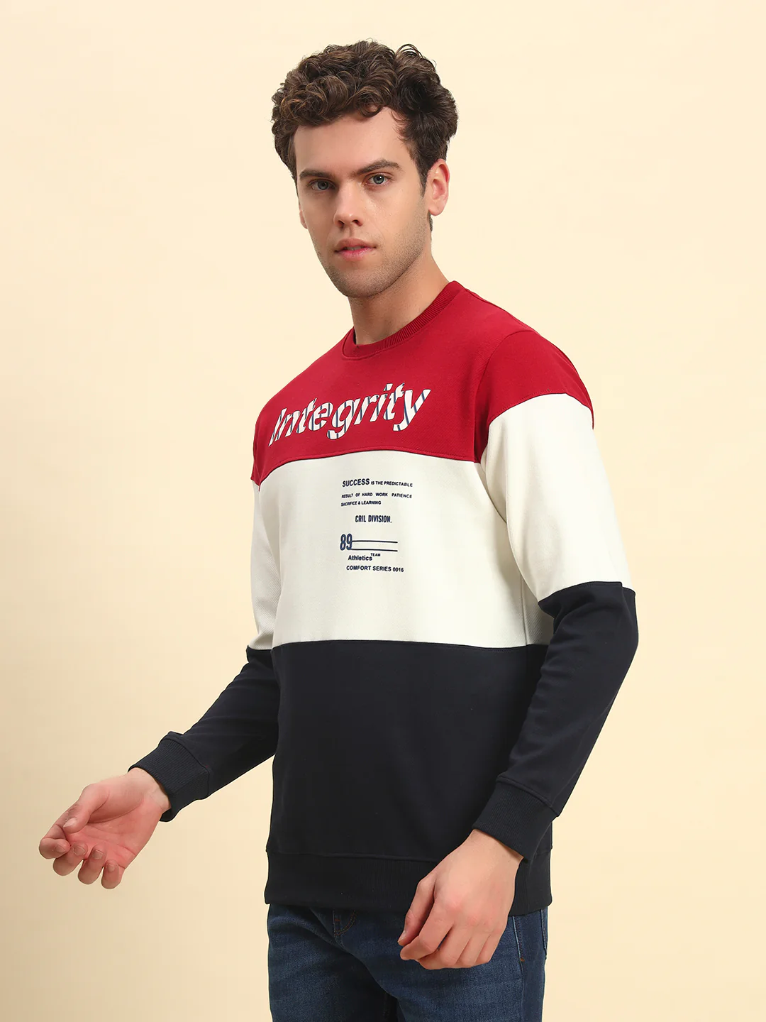 T-Shirt for Men l Breathable & Soft with Color Fastness Regular Fit Poly Cotton Fabric Colour Block Pattern - Image 3