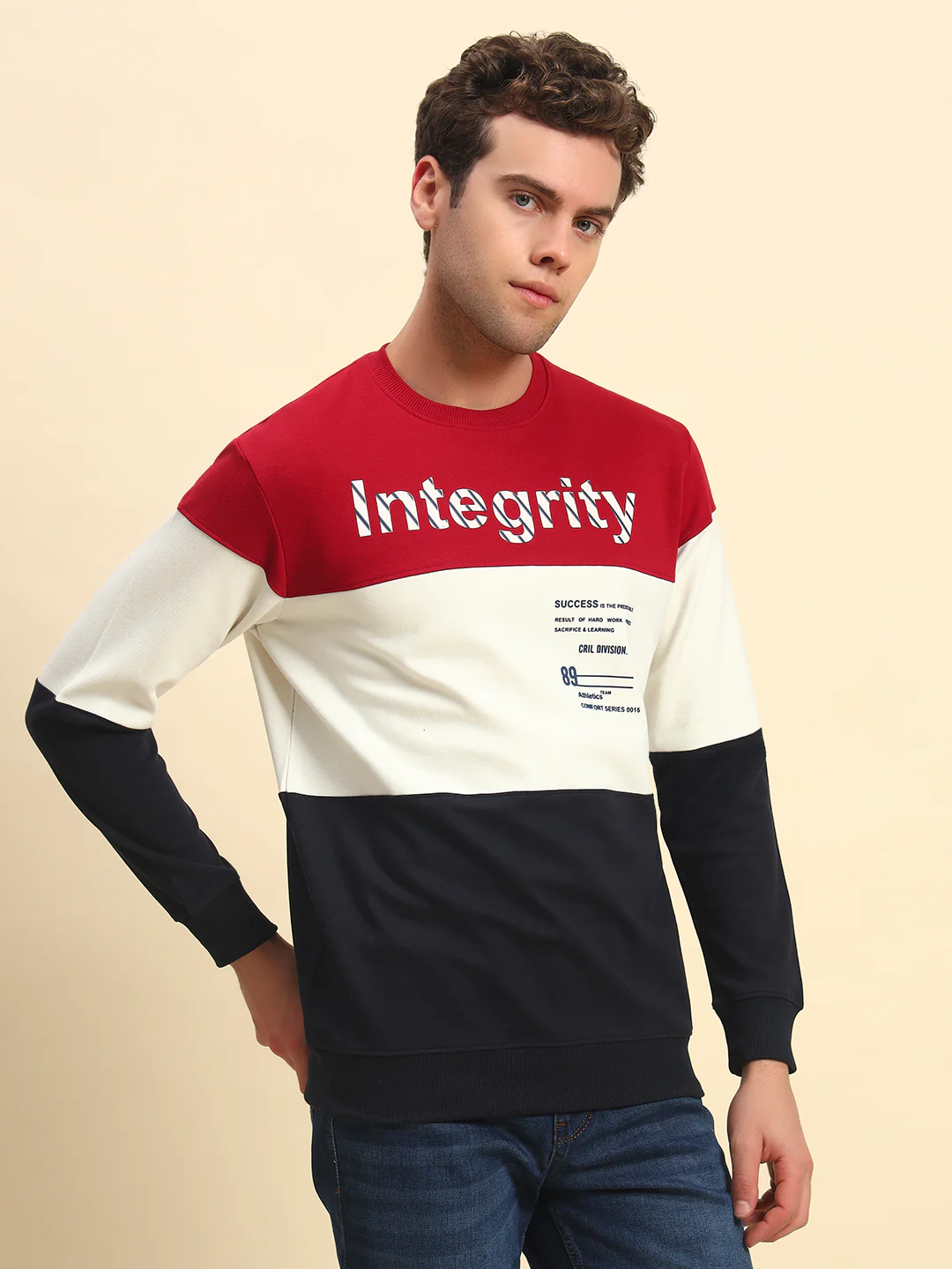 T-Shirt for Men l Breathable & Soft with Color Fastness Regular Fit Poly Cotton Fabric Colour Block Pattern - Image 4