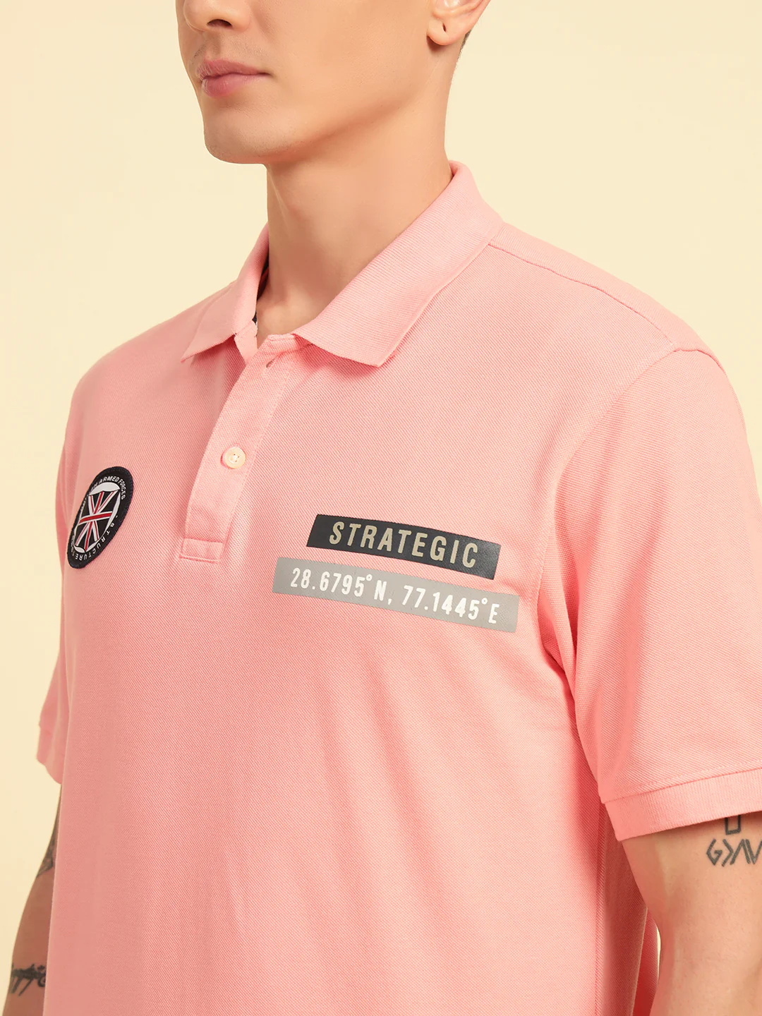 T-Shirt for Men | Breathable & Soft with Color Fastness Regular Fit Polo Neck Poly Cotton Fabric Printed Pattern - Image 8