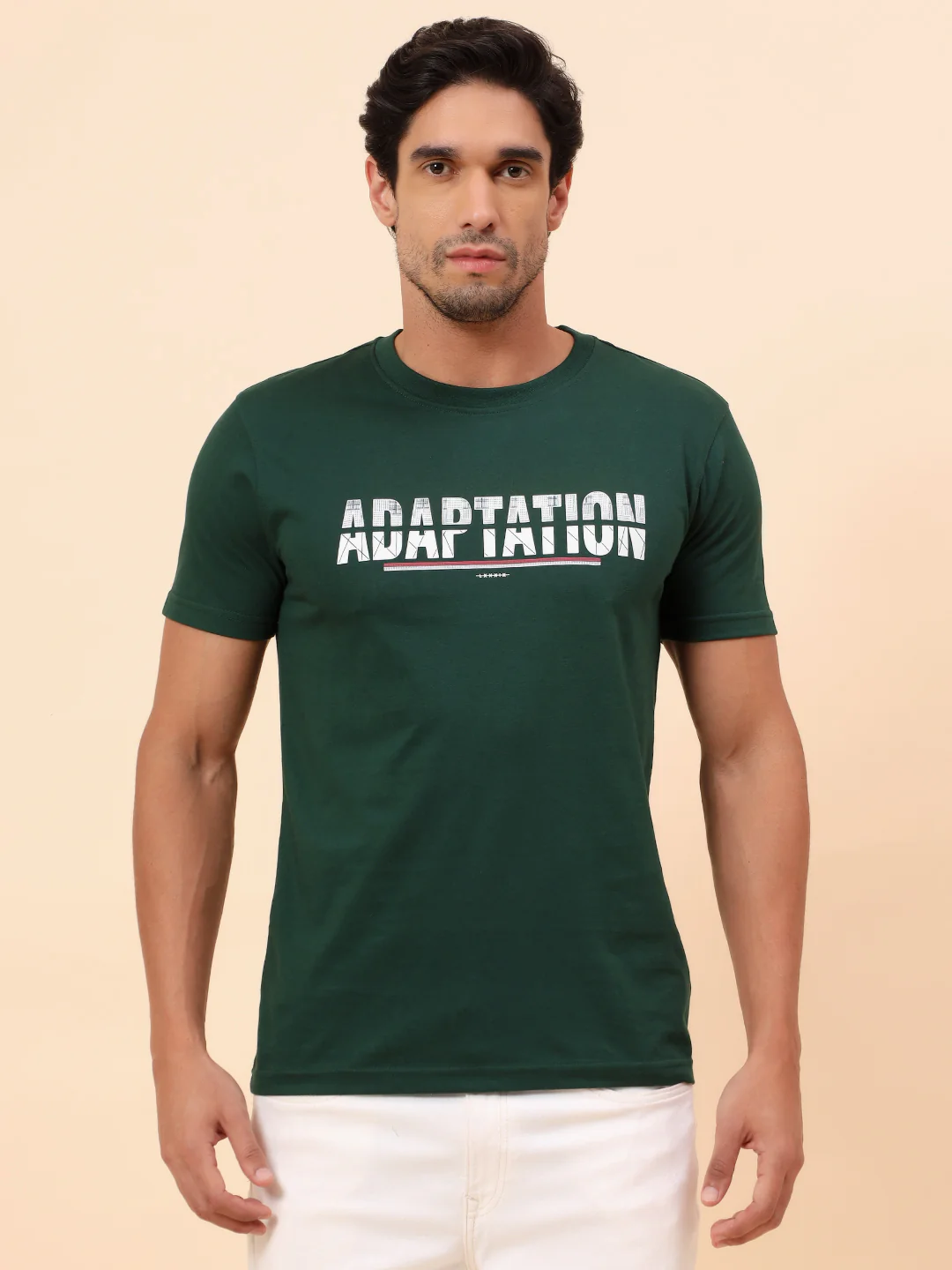 T-Shirt for Men l Breathable & Soft with Color Fastness Regular Fit Poly Cotton Fabric Printed Pattern - Image 3
