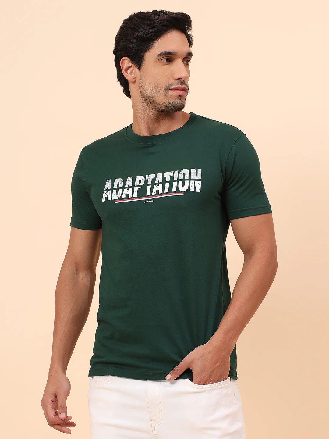 T-Shirt for Men l Breathable & Soft with Color Fastness Regular Fit Poly Cotton Fabric Printed Pattern - Image 4