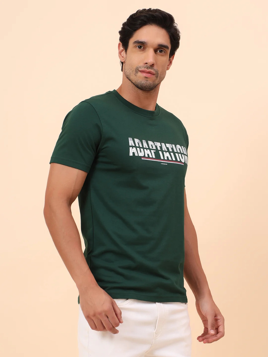 T-Shirt for Men l Breathable & Soft with Color Fastness Regular Fit Poly Cotton Fabric Printed Pattern - Image 5